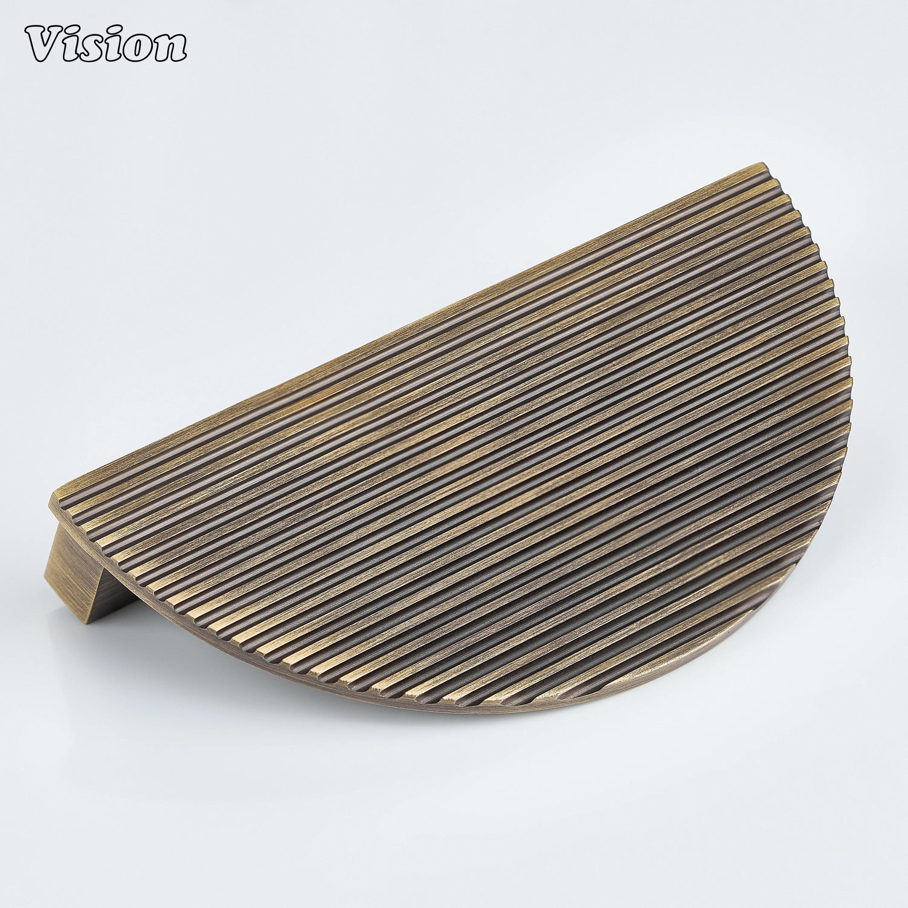 Antique Bronze linear knurled half round brass cabinet handle for kitchen cabinets