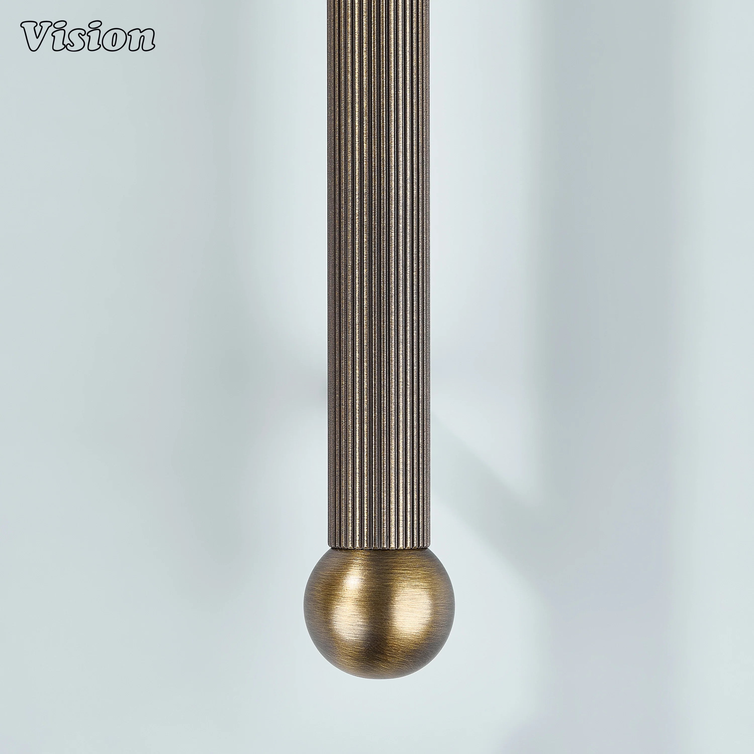 Premium Antique Bronze knurled drawer handle with brass ball tips for elegant kitchen cabinets.