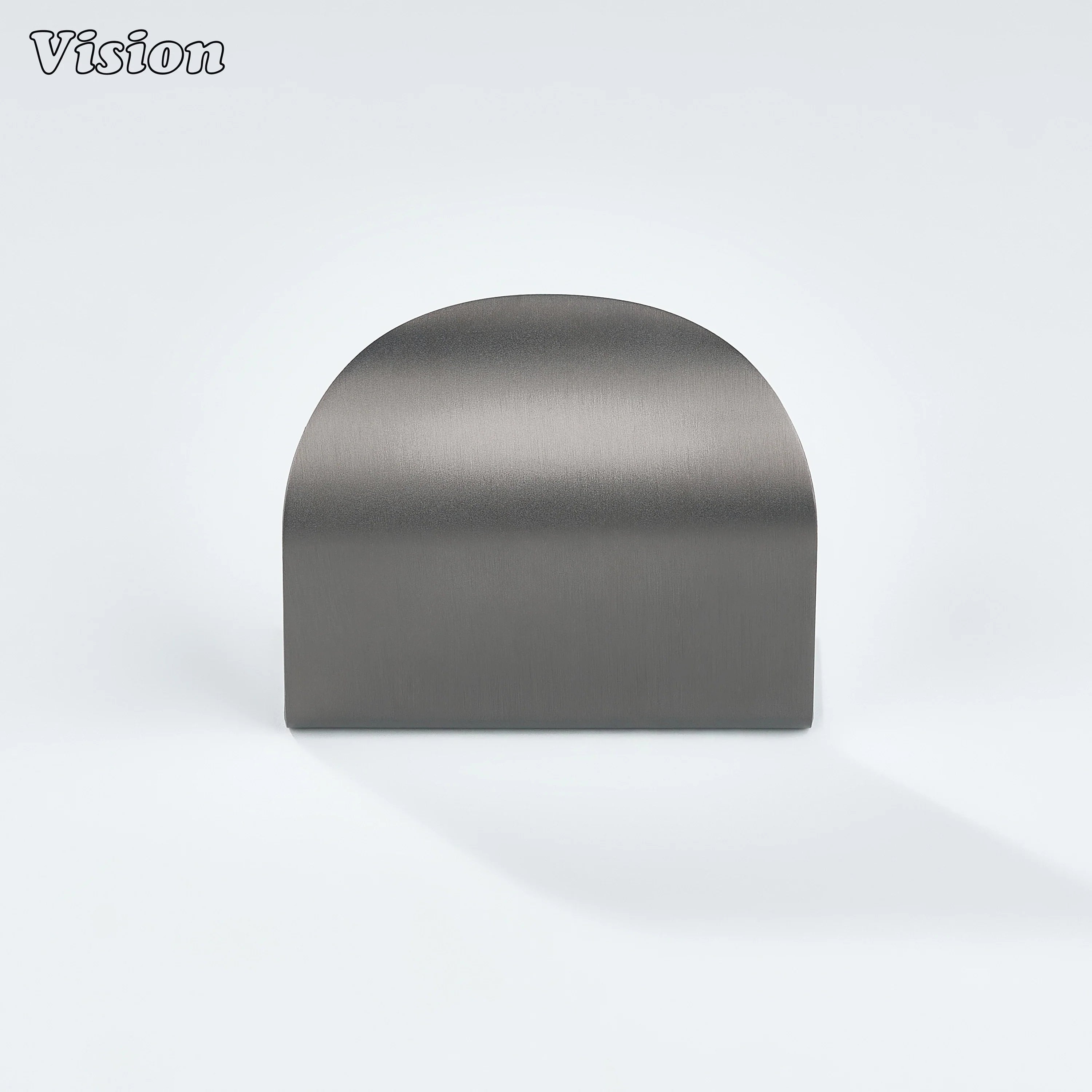 Gunmetal finish plain curve cabinet pull crafted from solid brass for premium furniture drawers.