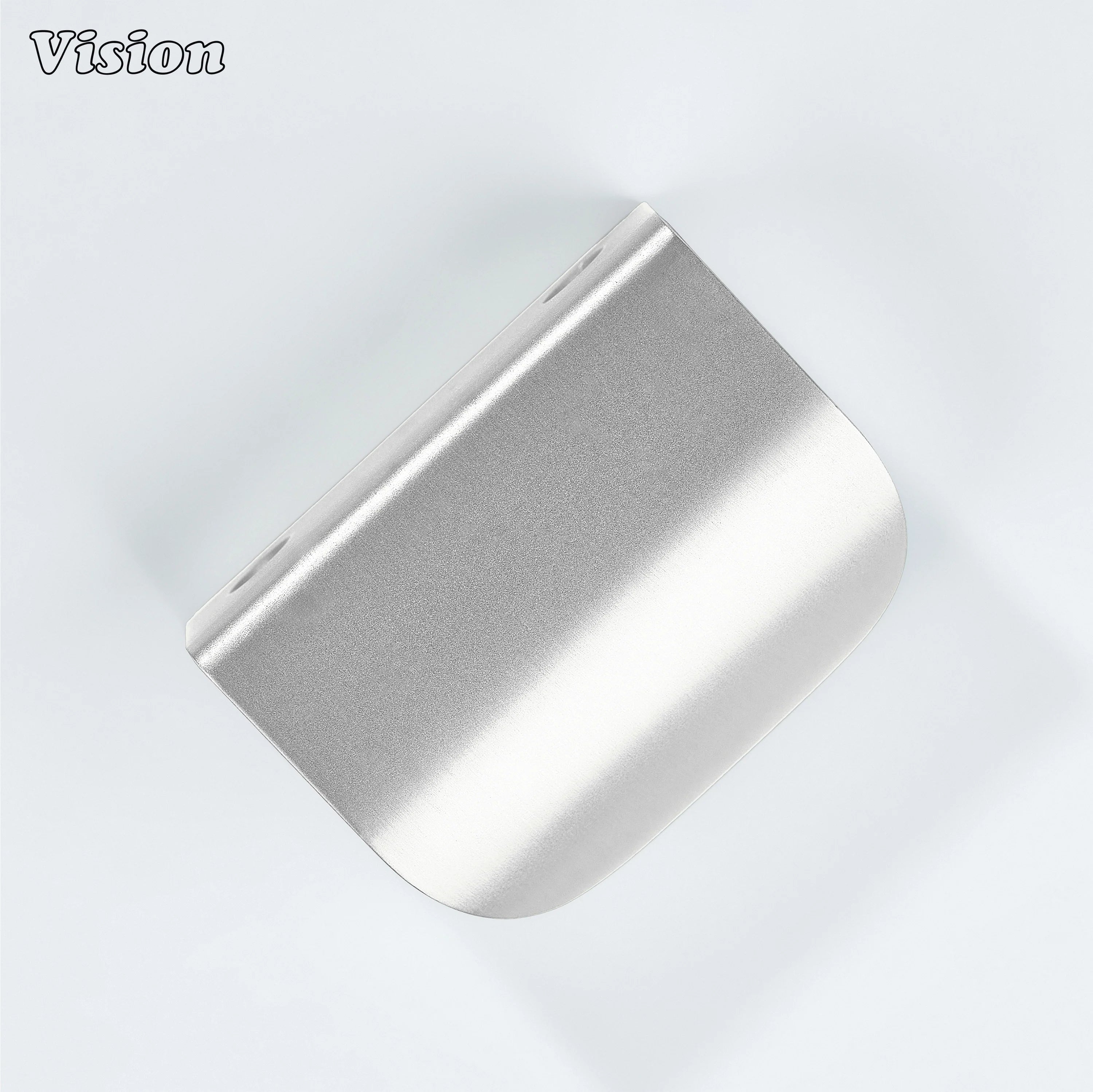 Silver plain curve brass cabinet pull featuring sleek rounded edges, ideal for wardrobes and drawers.