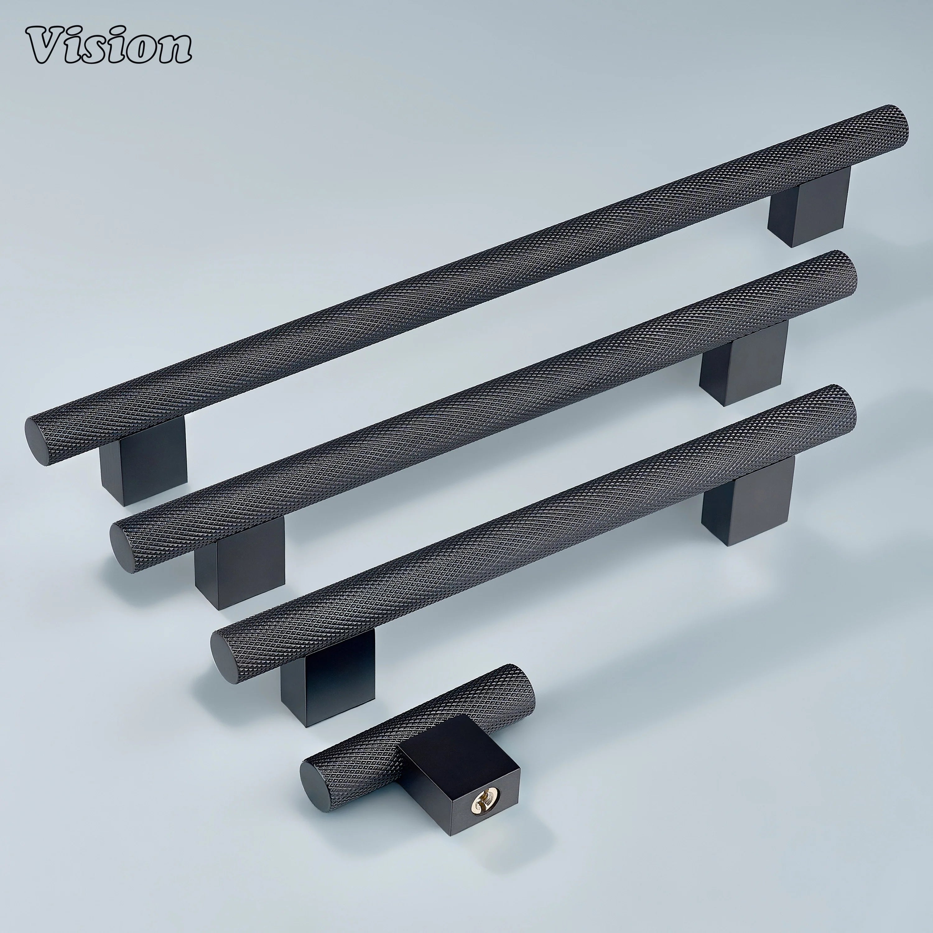 Oil Rubbed Bronze knurled brass cabinet handle for kitchen cabinets