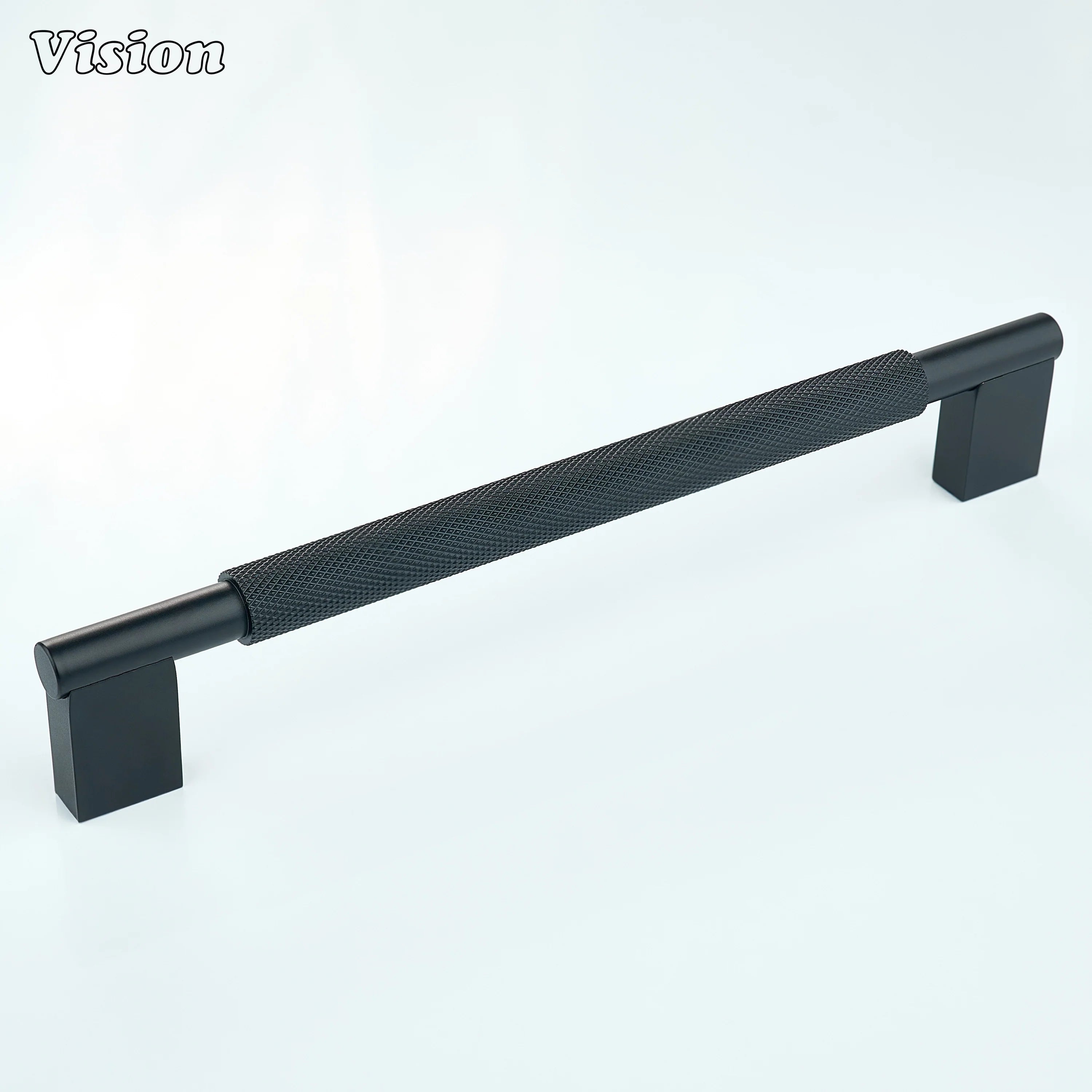 Black textured cabinet handle with strong legs for furniture use