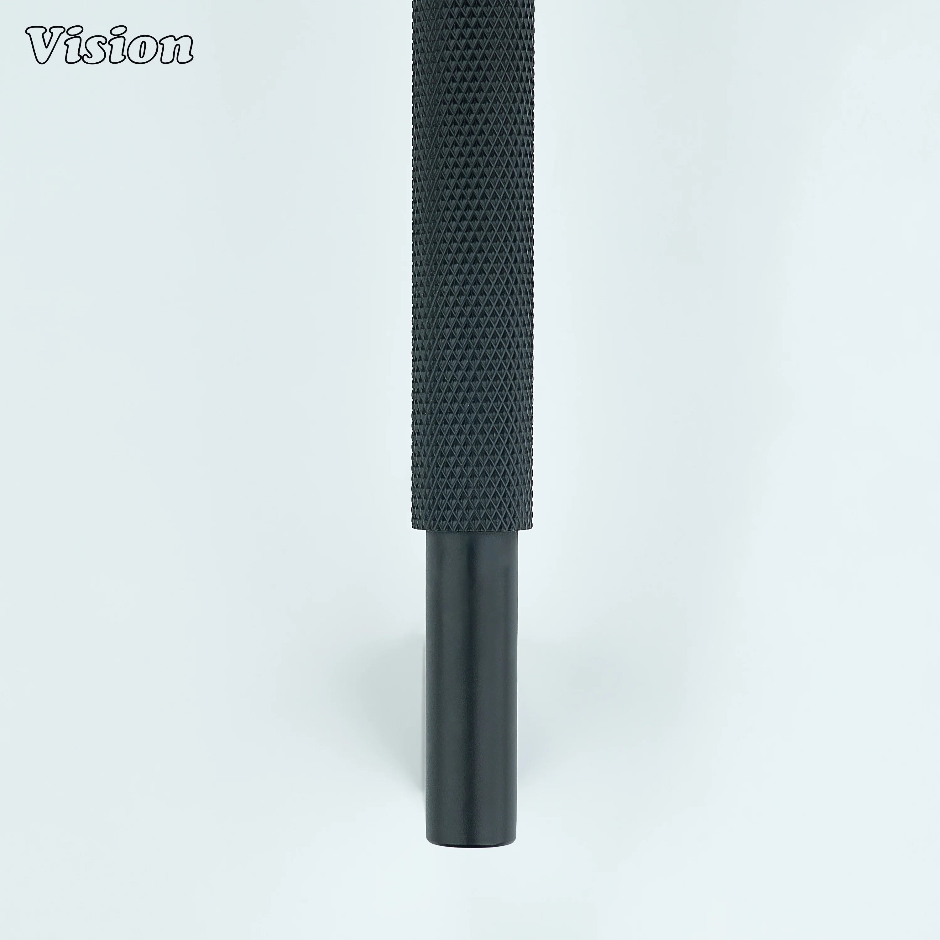 Black cabinet handle with precision knurled bar for wardrobe doors