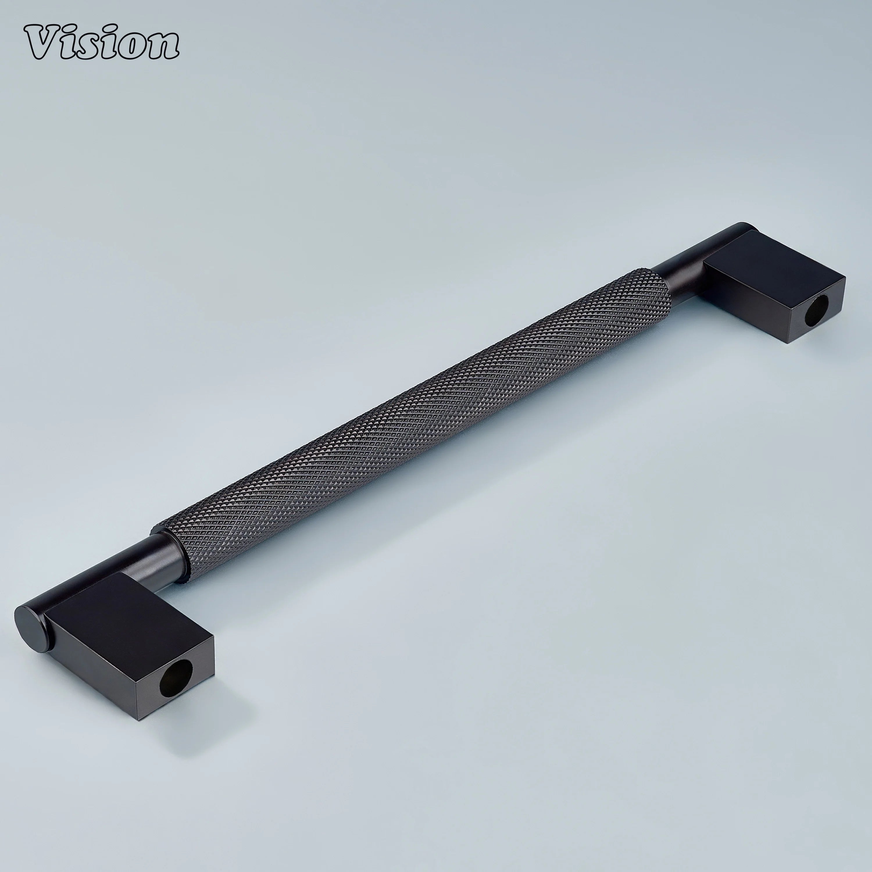 Oil Rubbed Bronze knurled Kronos handle fitted to dresser drawers