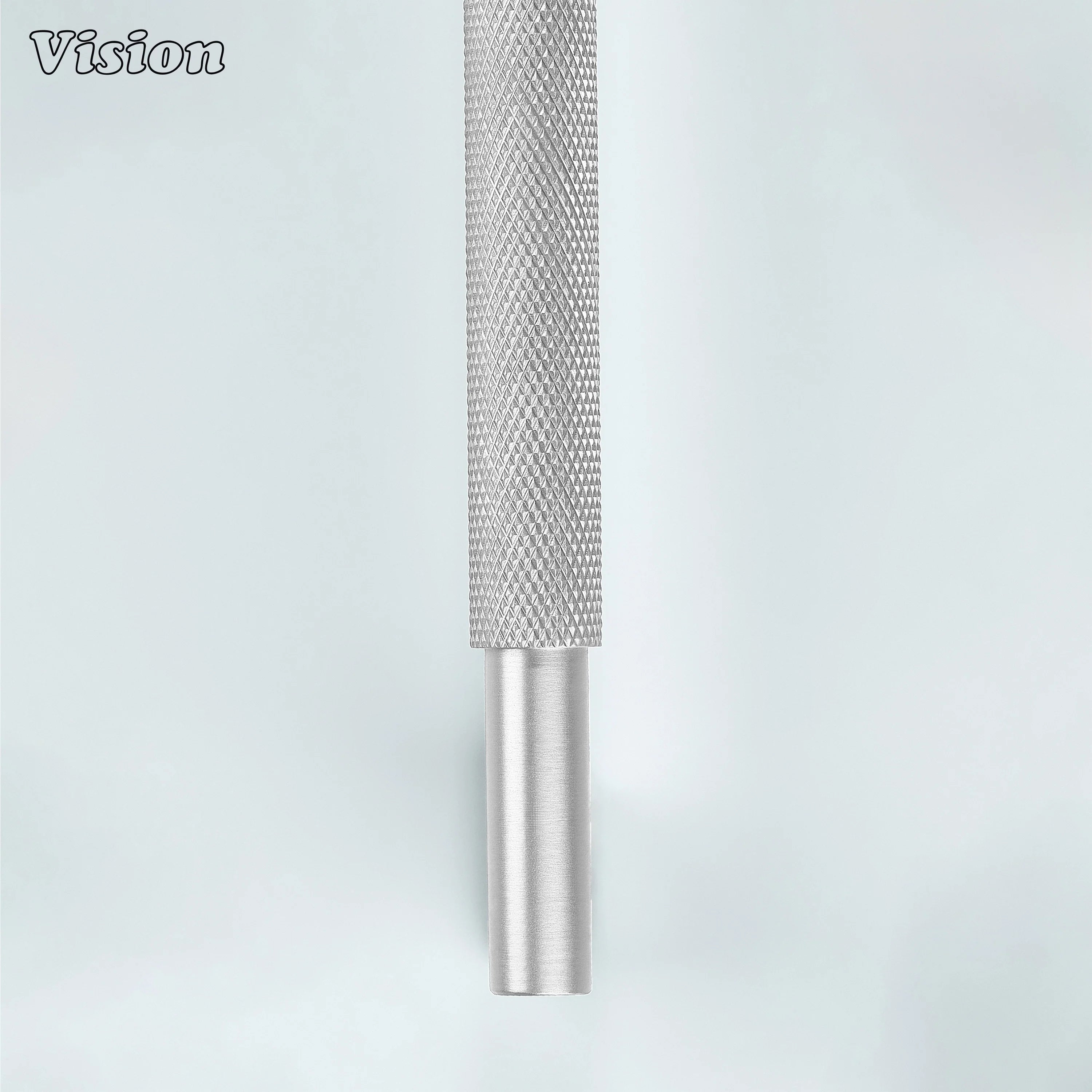 Silver Kronos knurled cabinet pull for cupboards and furniture