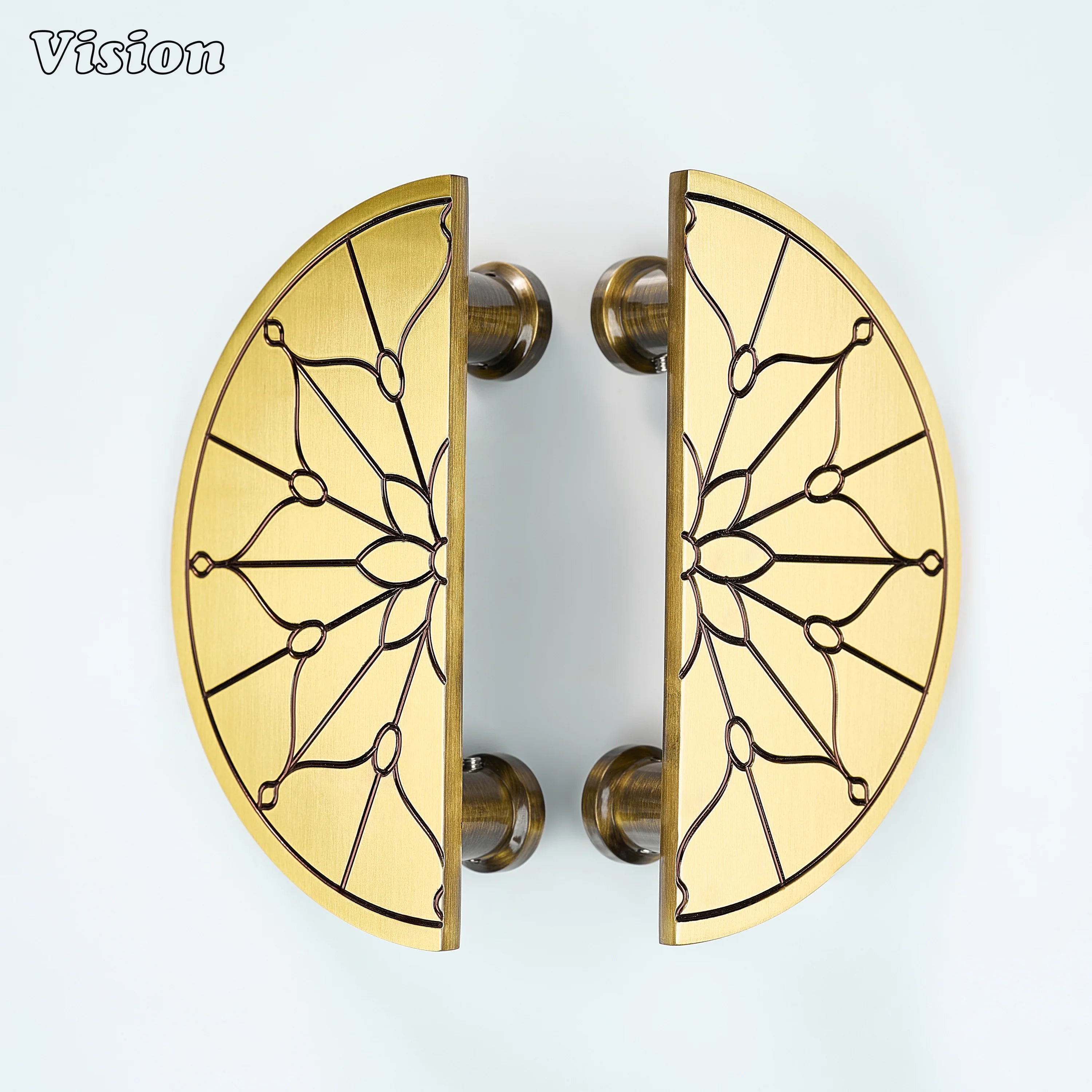 Lavelle Flower Knurled Brass Door Handle - Antique Bronze