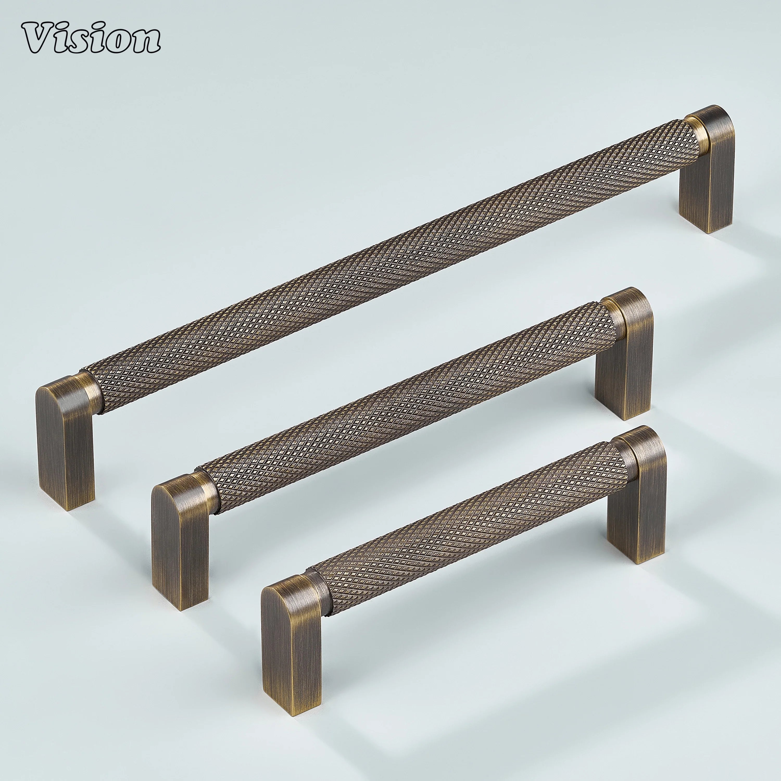 Antique bronze ripple knurled cabinet handle used on wardrobe doors.