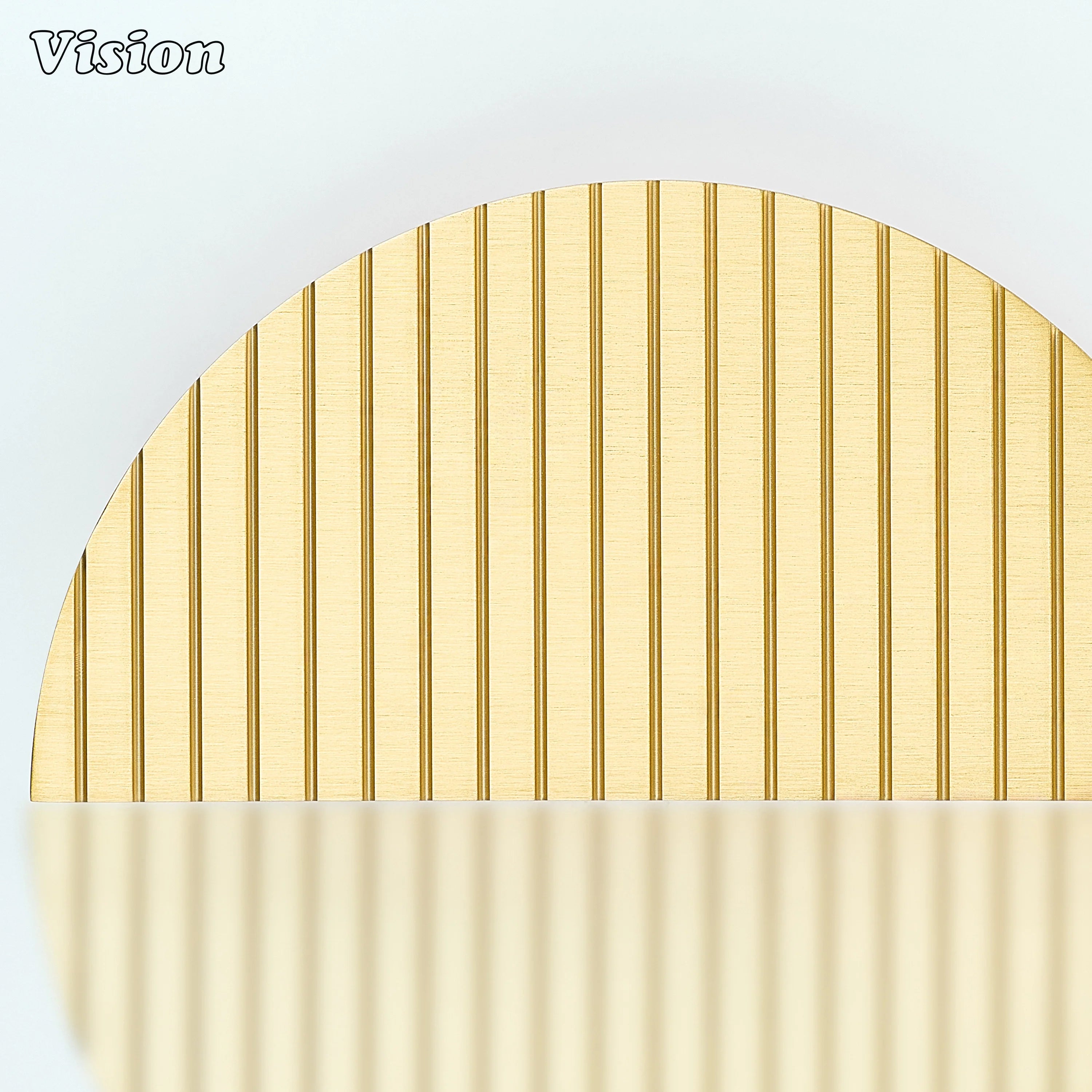 Modern half moon brass door handle in Gold finish for minimalist interior doors
