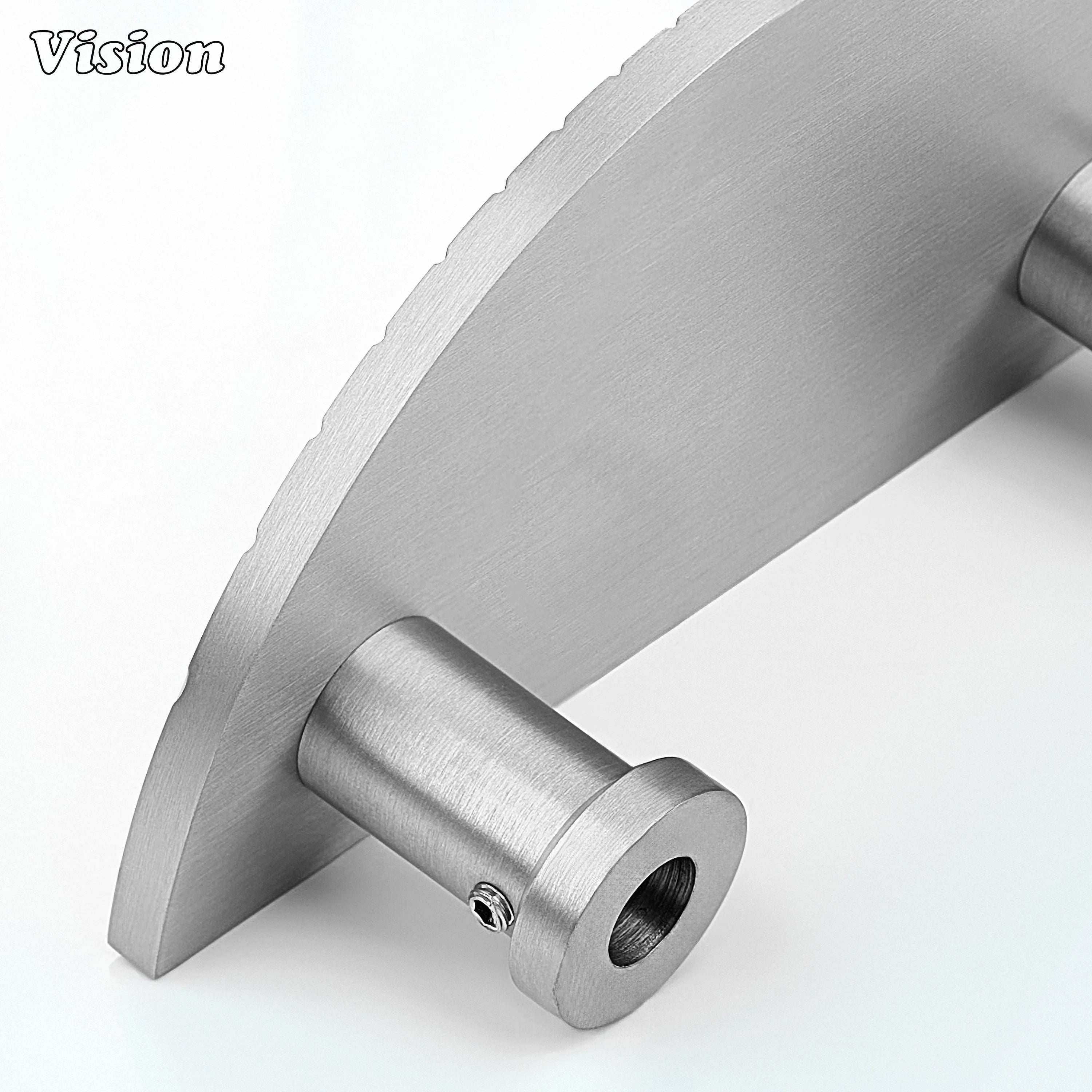 Premium half moon brass door handle in Silver finish for hallway doors