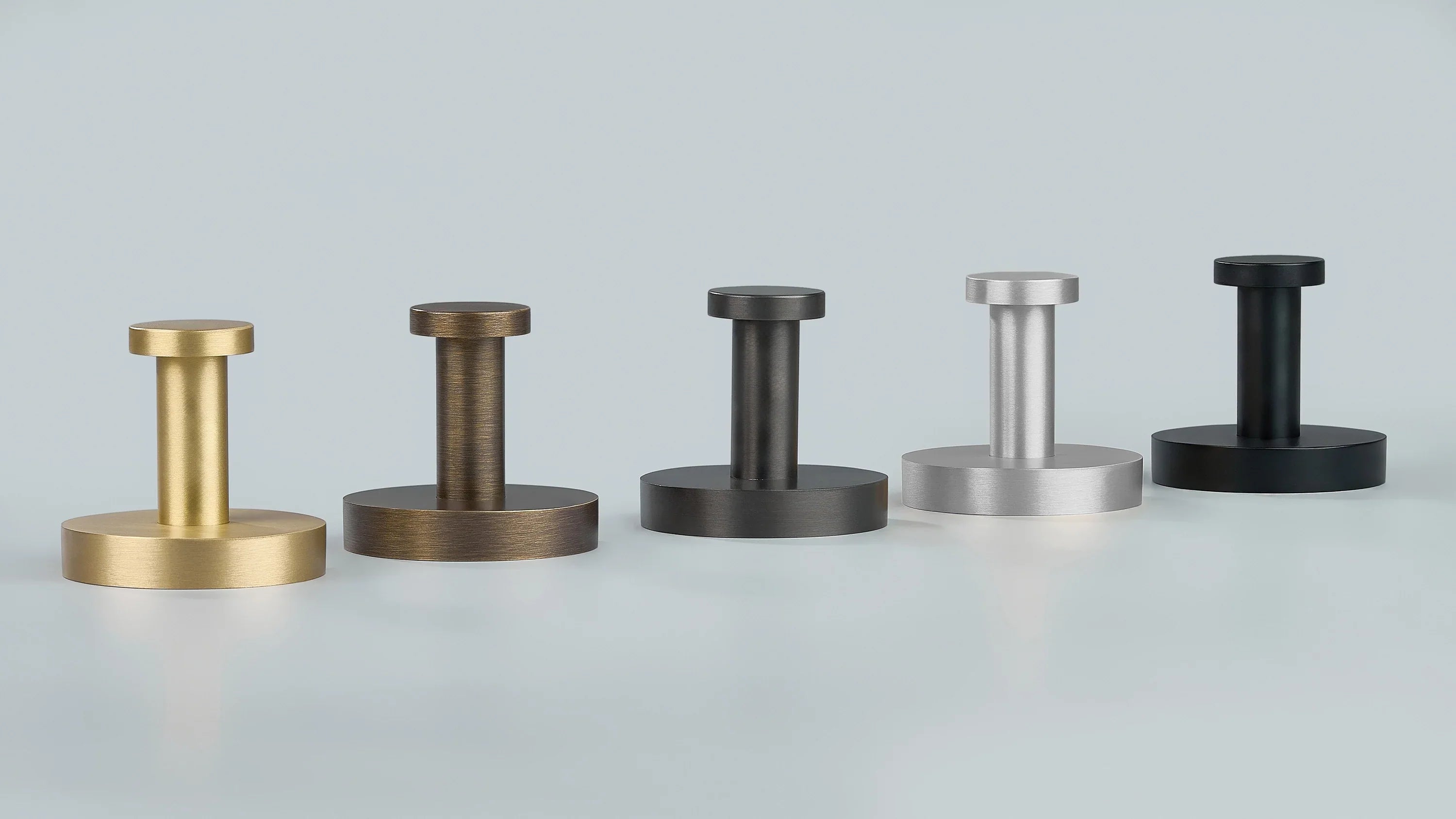Hooks in oil rubbed bronze, antique bronze, gold, silver and black finishes