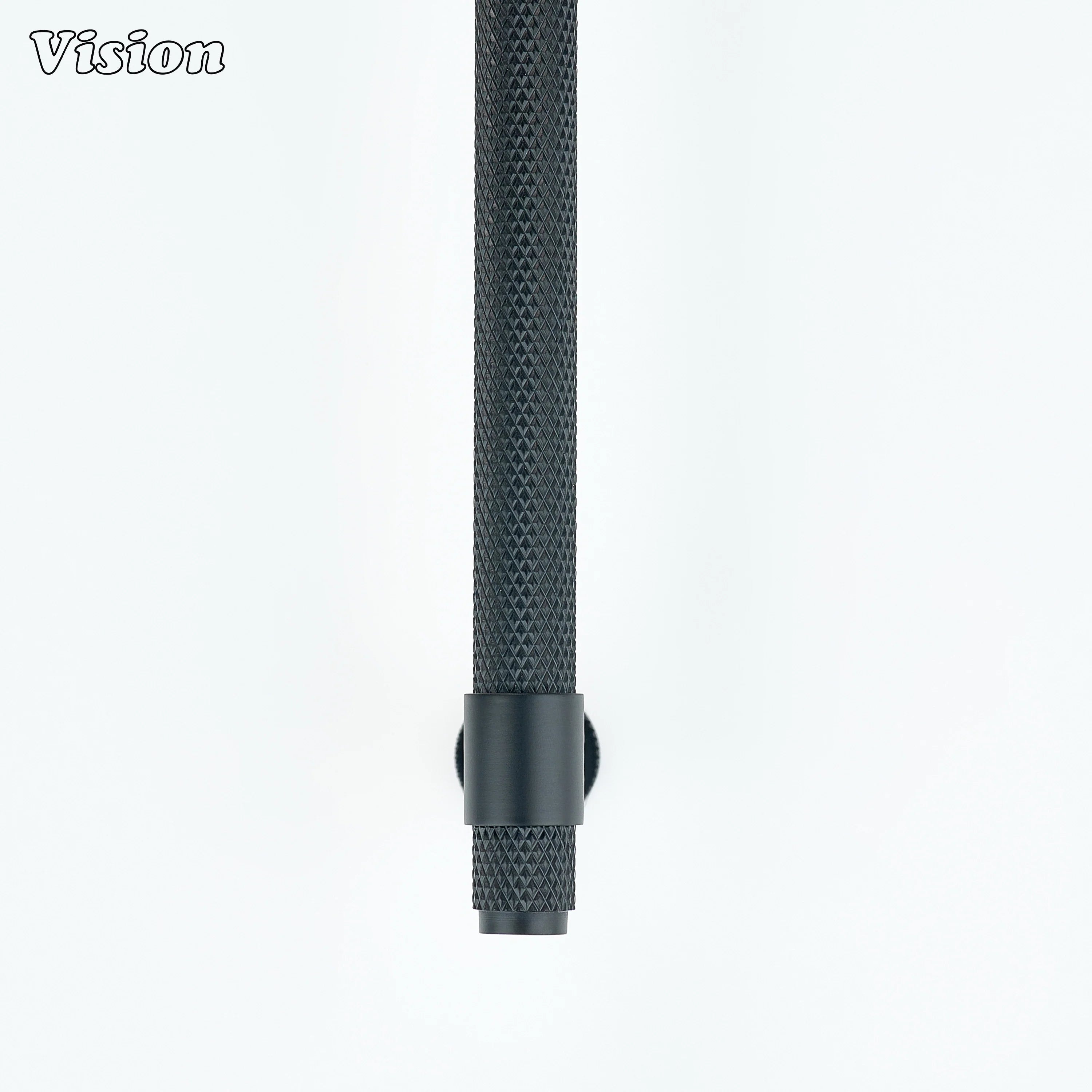 Black knurled cabinet handle with cylindrical form for furniture