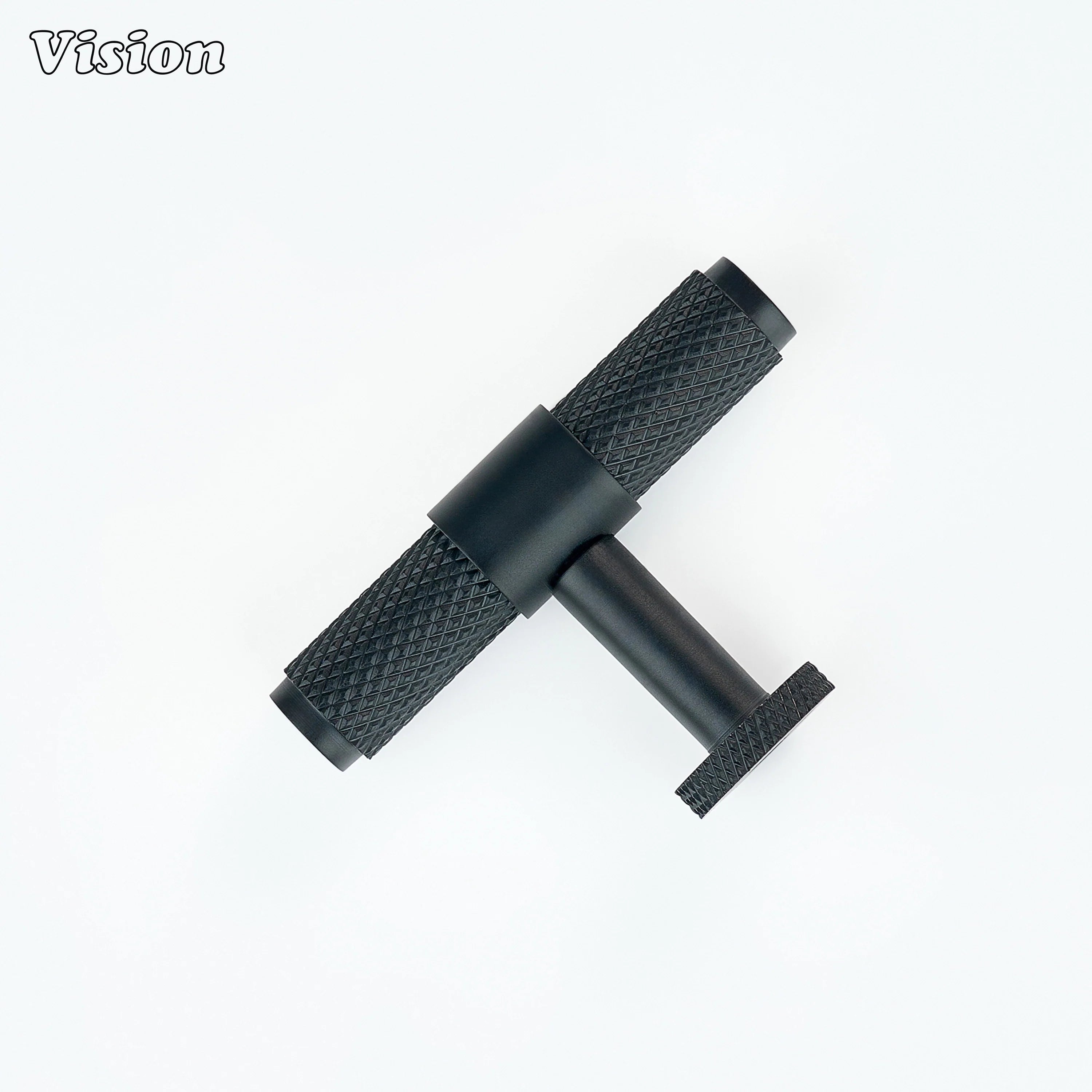 Black finish cabinet t-knob with cylindrical bar design for furniture