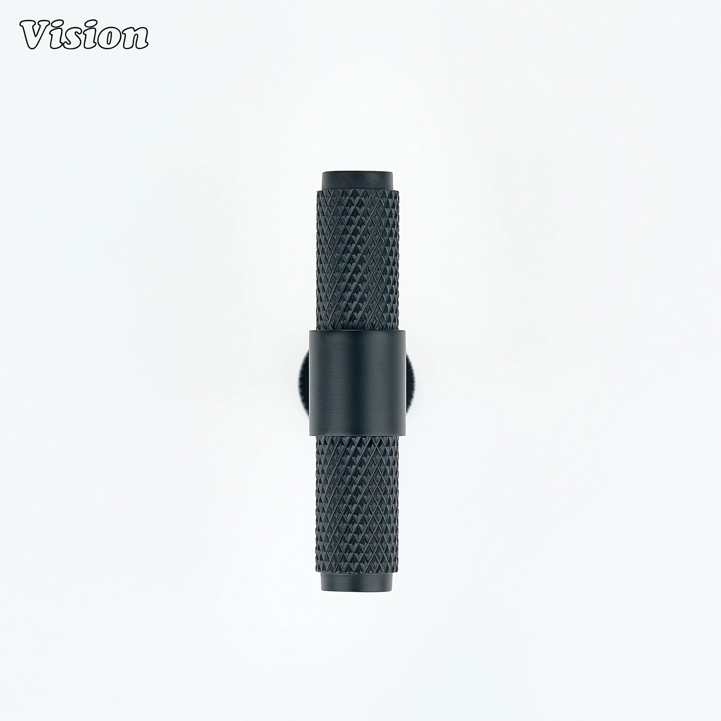 Black cabinet hardware t-knob with textured bar for wardrobes
