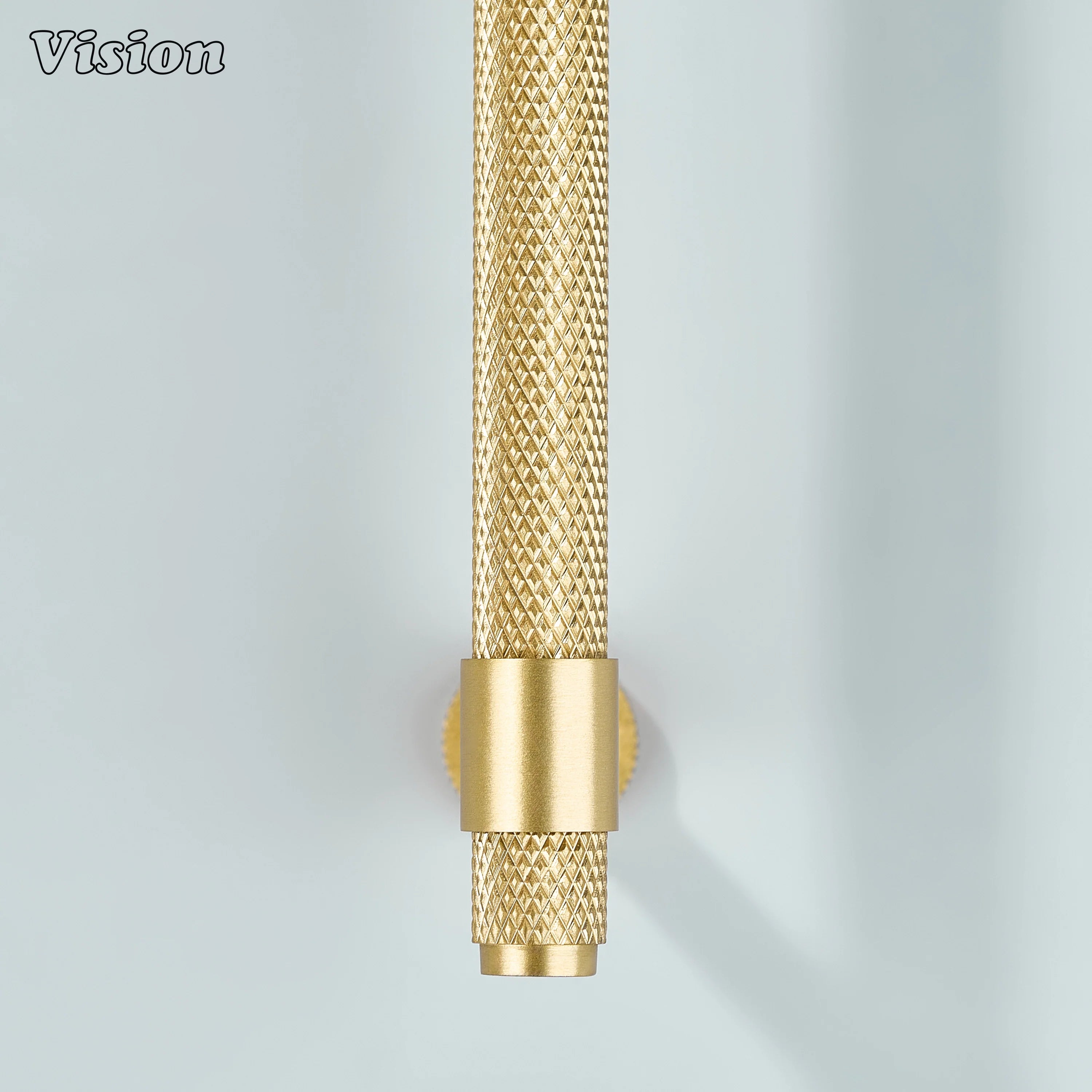 Modern gold Azure knurled ringed handle used for vanity drawers