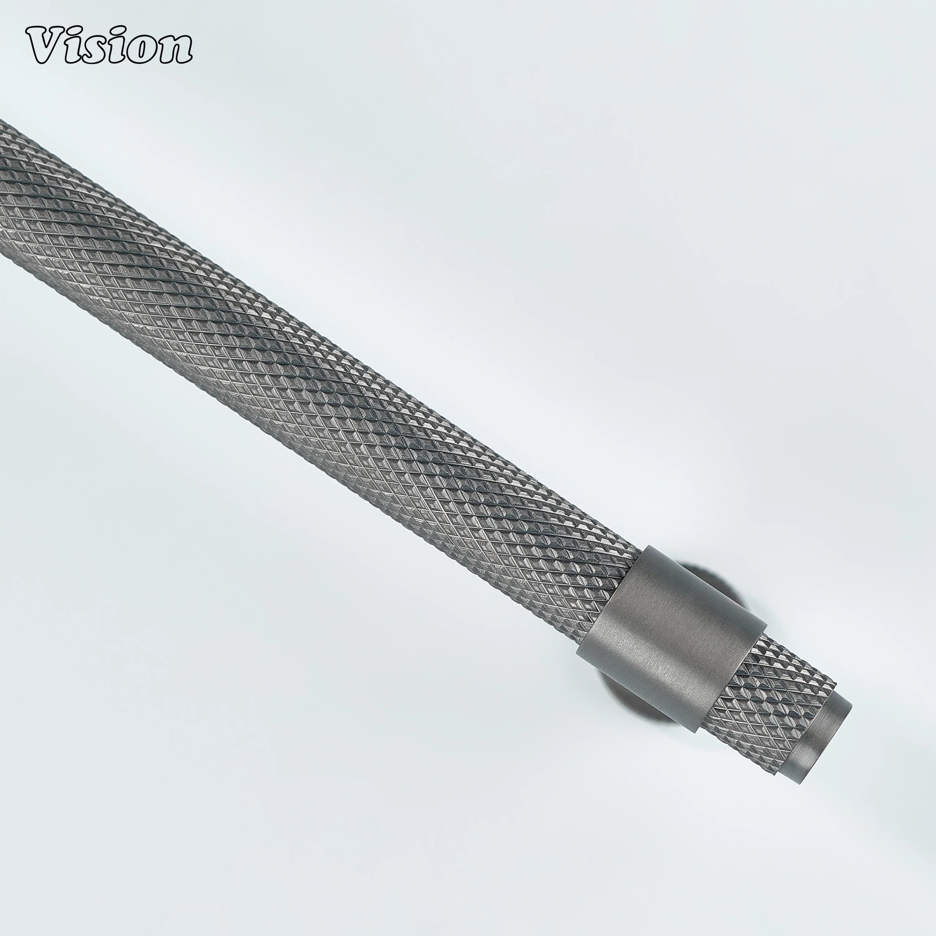 Modern gunmetal Azure knurled ringed handle used for vanity drawers