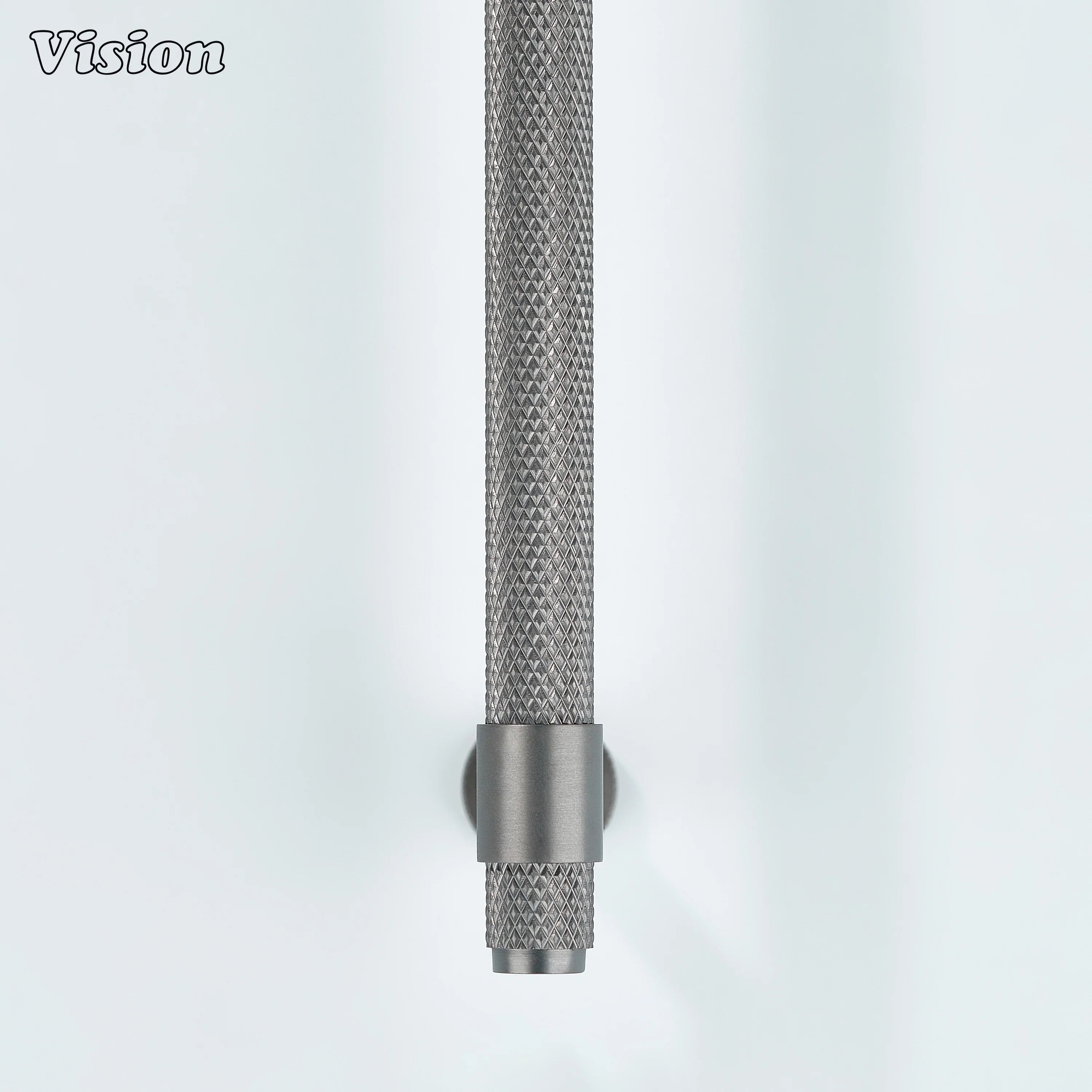 Modern gunmetal Azure knurled ringed handle used for modular kitchen units