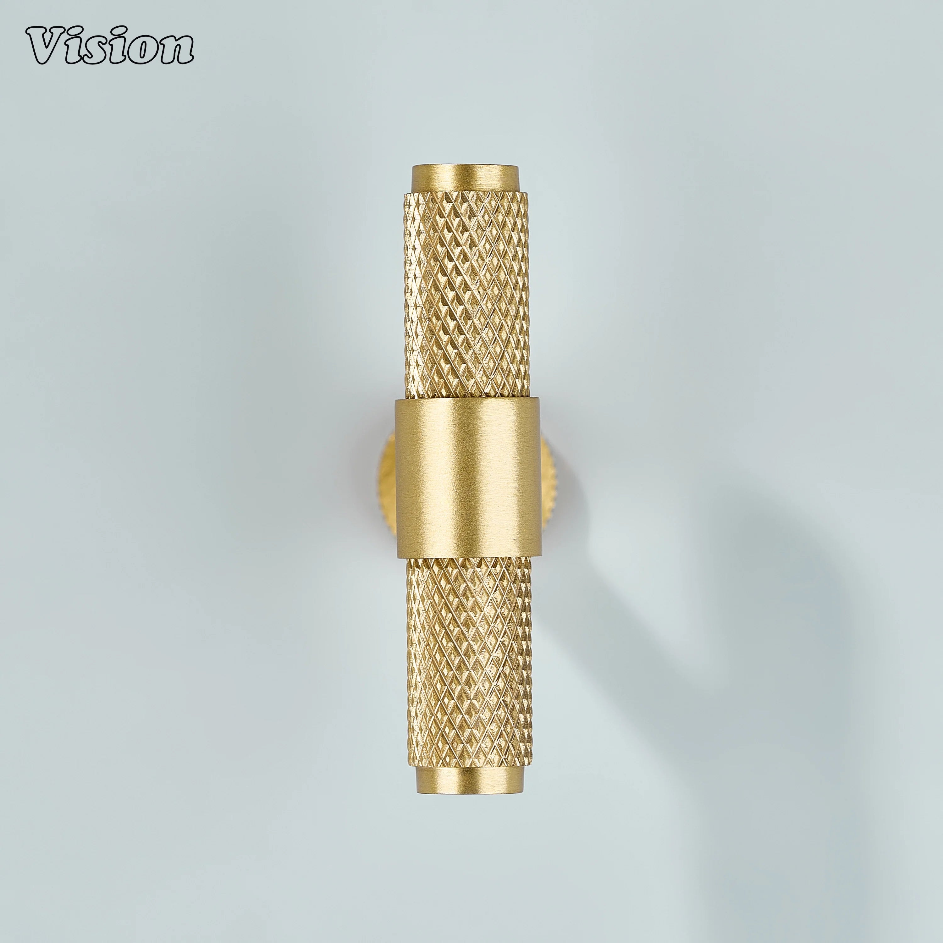 Modern gold Azure T-knob used for bathroom cabinets.