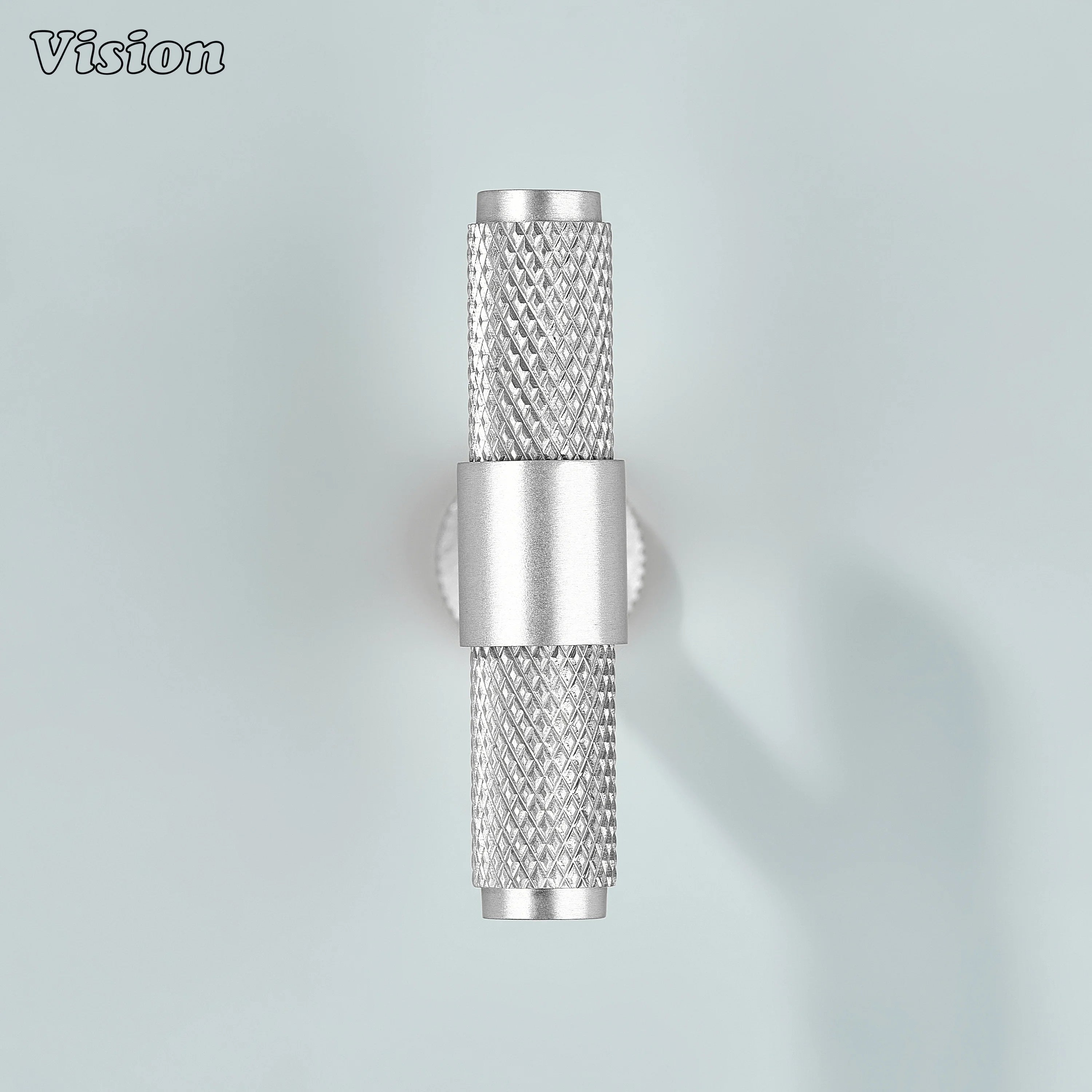 Modern silver Azure T-knob used for bathroom cabinets.