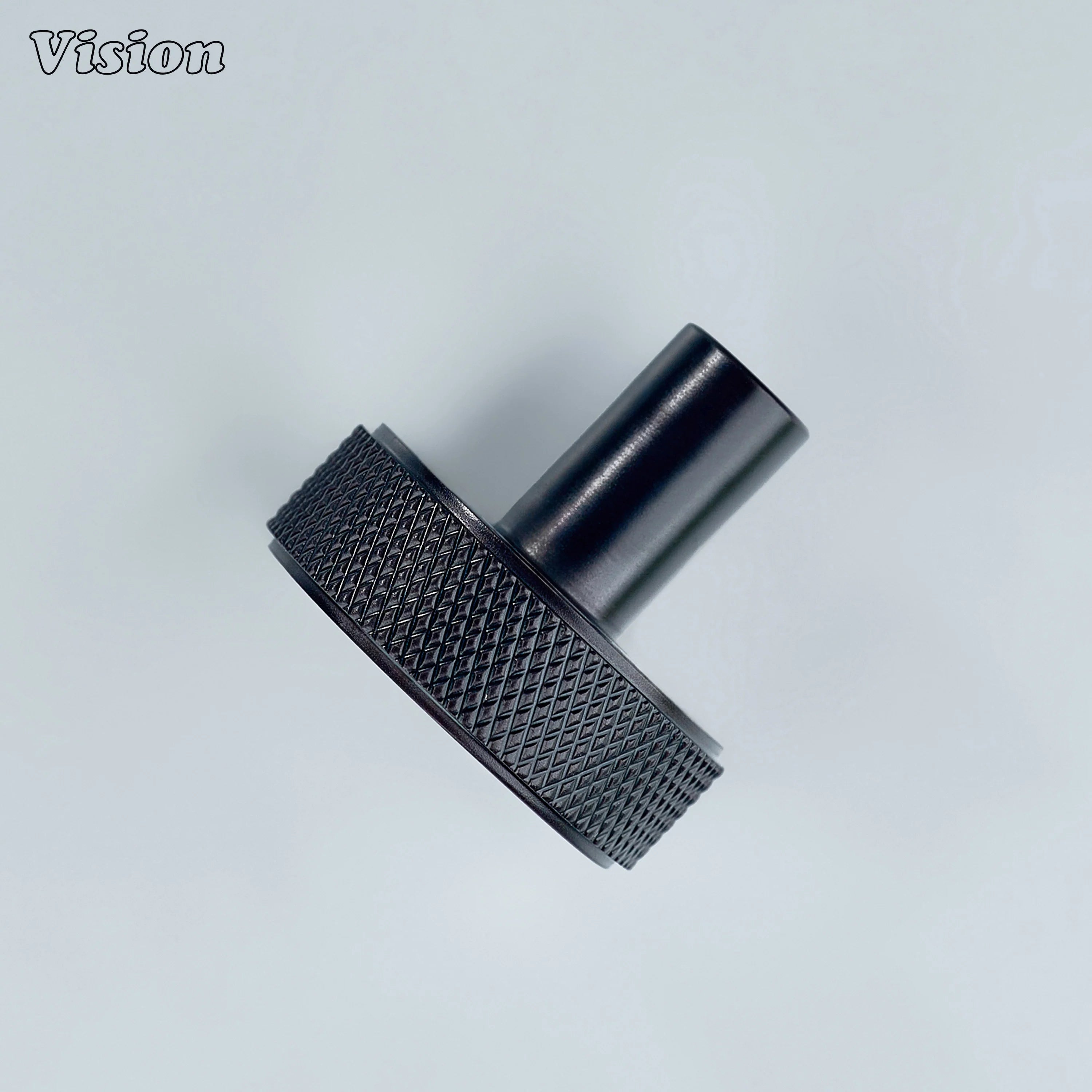 Knurled round knob in Oil rubbed bronze finish great for warm-toned interior cabinetry.