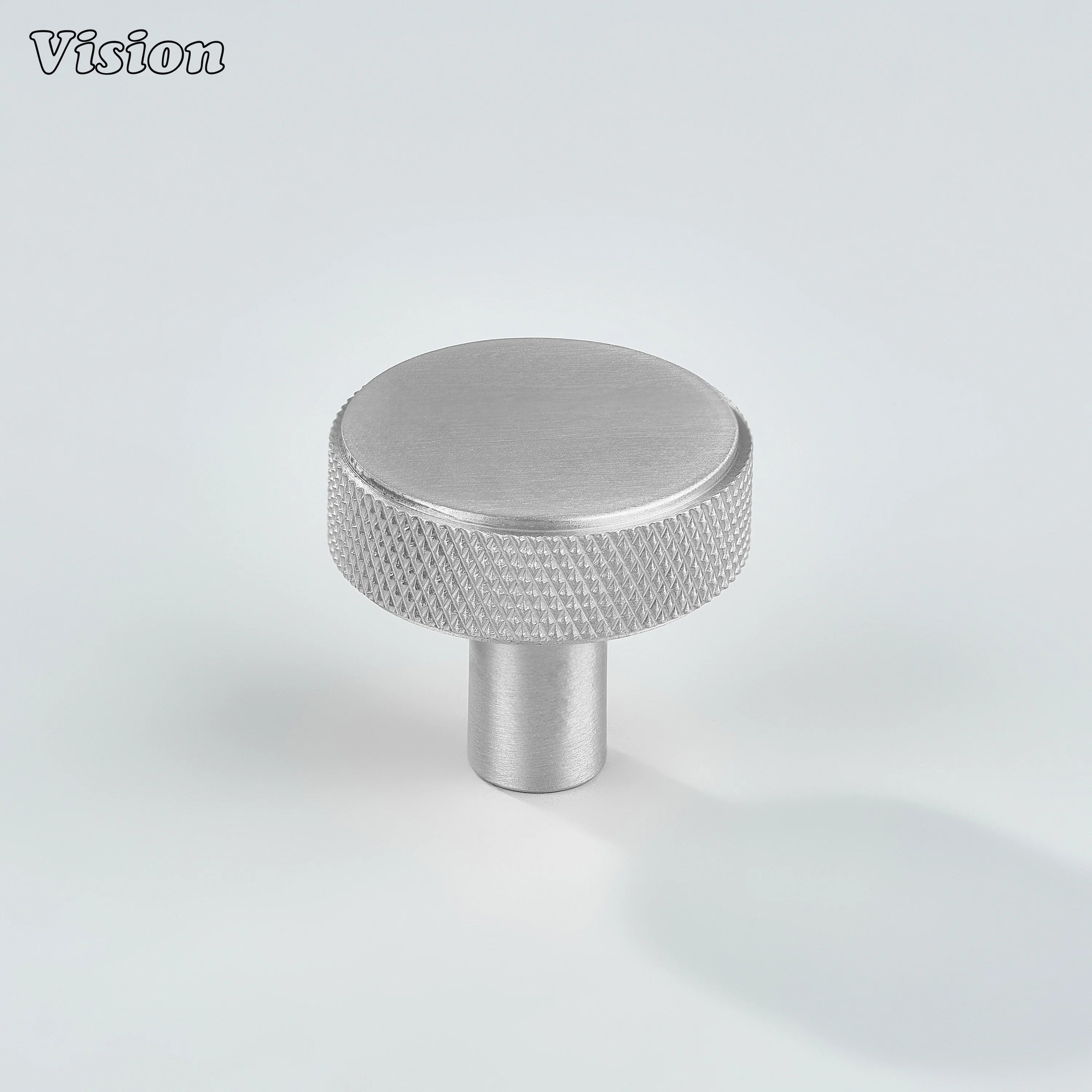 Premium Silver cabinet knob featuring cylindrical leg for drawers
