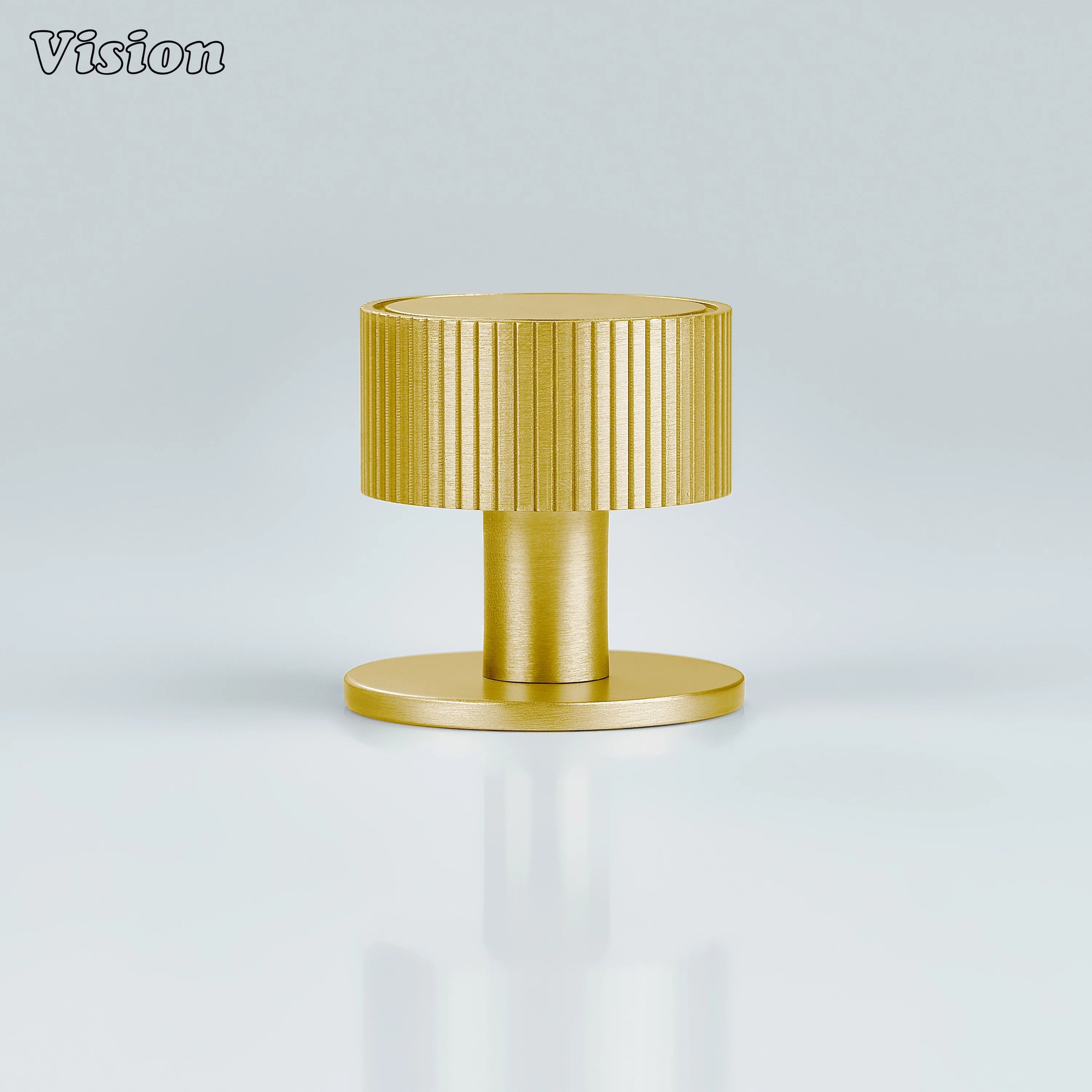Premium gold cabinet knob with linear knurled surface for modern furniture use