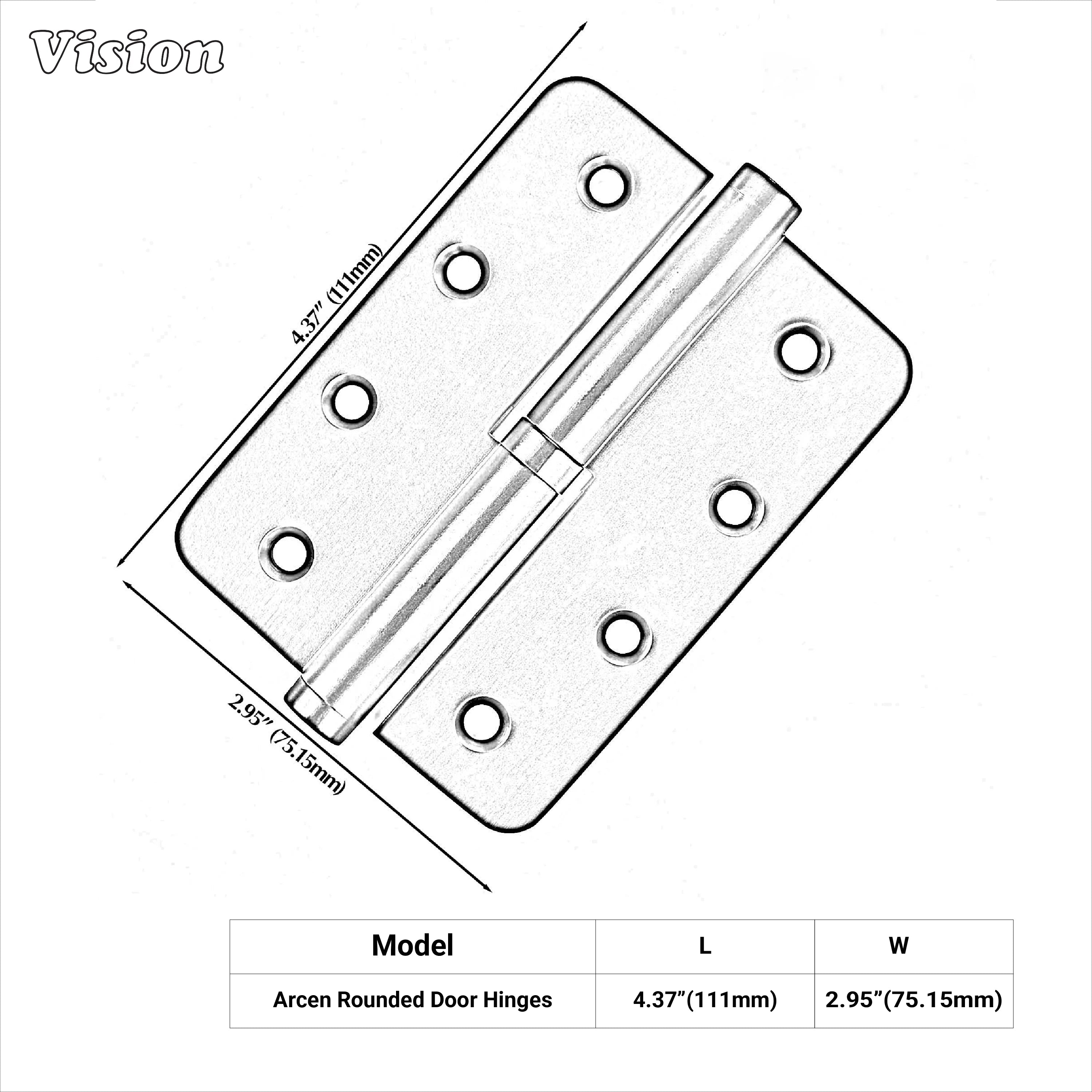 Rounded Antique Bronze brass lift-off hinge for maintenance-friendly interior doors