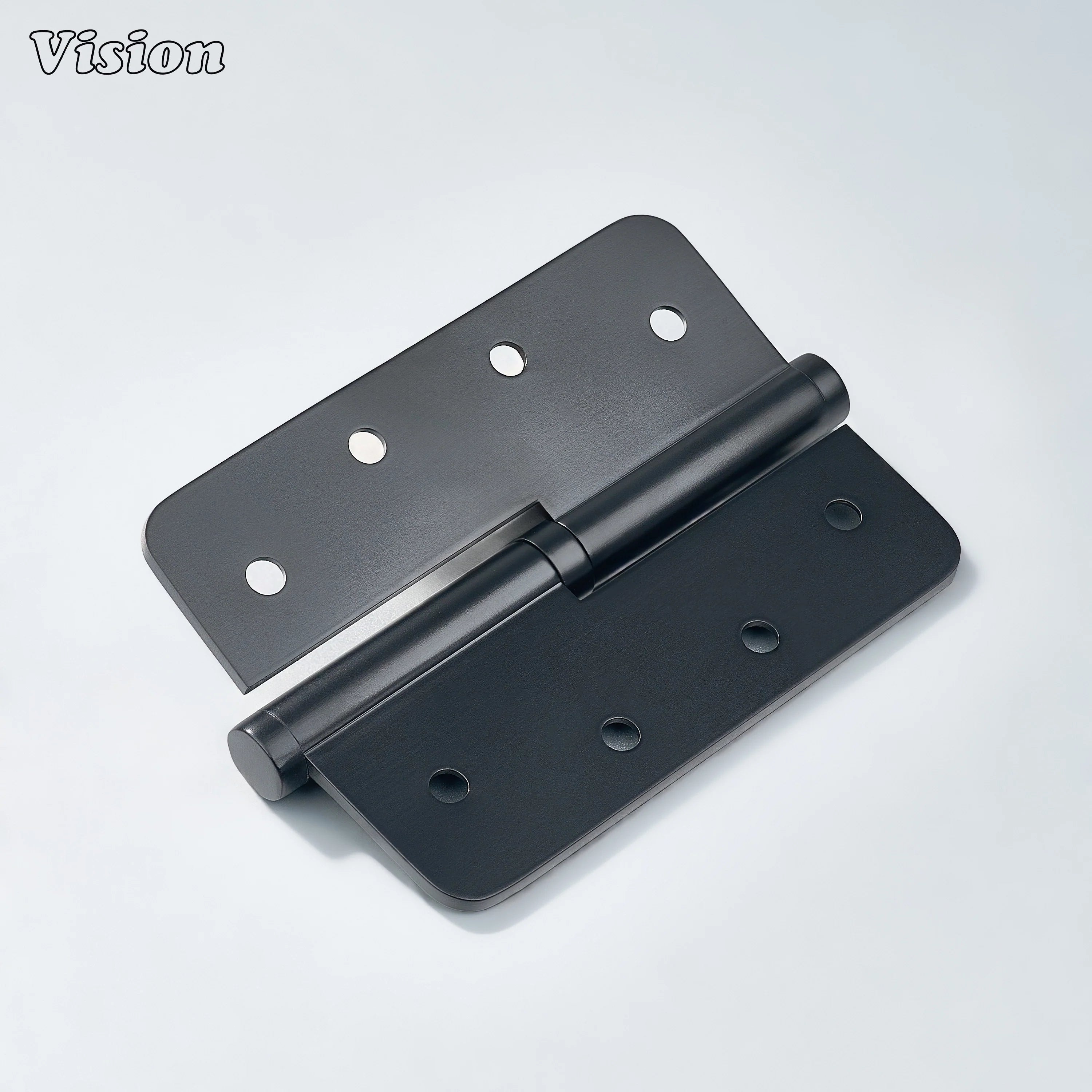 Rounded profile Black brass detachable hinge for wardrobes and cabinet doors