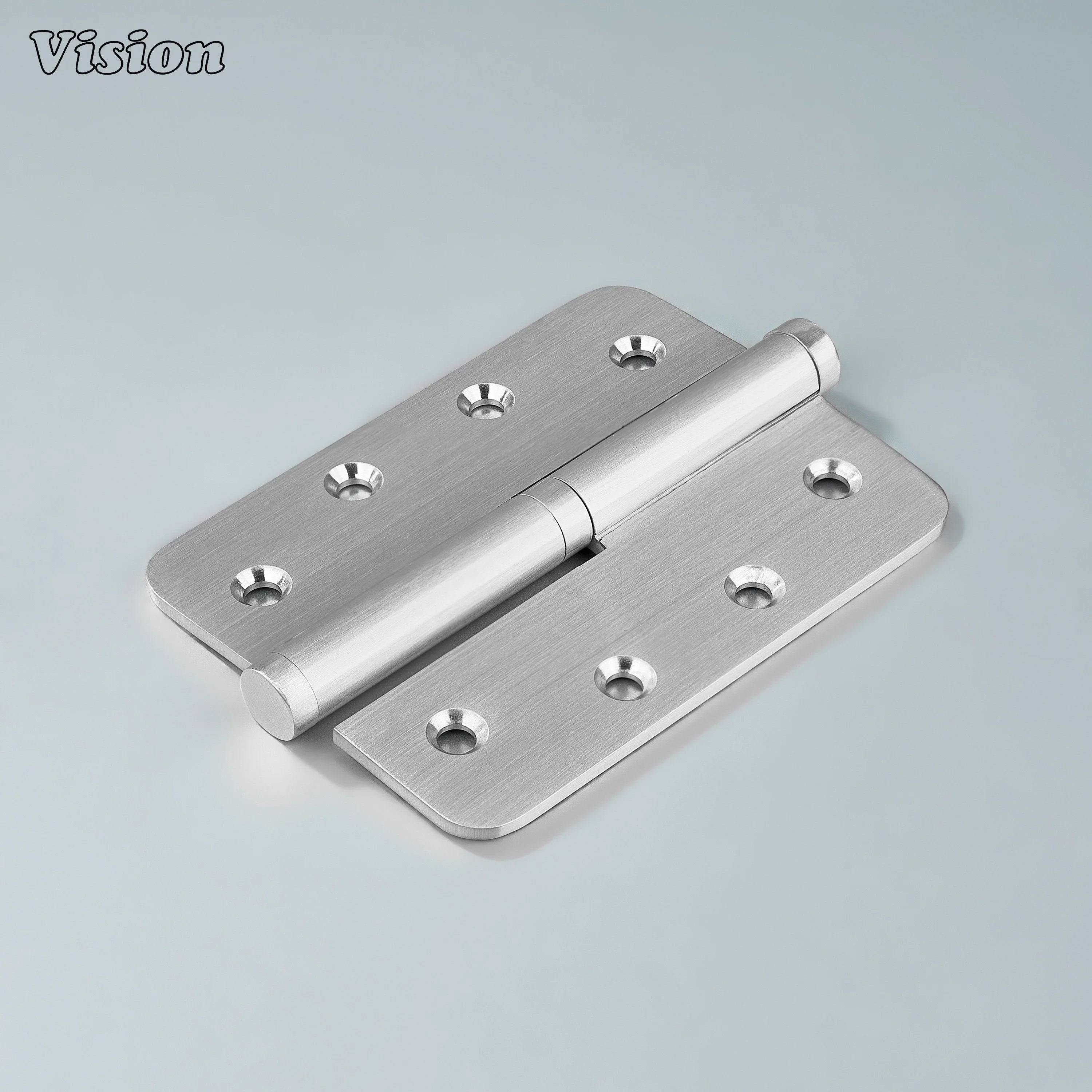 Silver lift-off rounded brass door hinge for interior doors and furniture applications