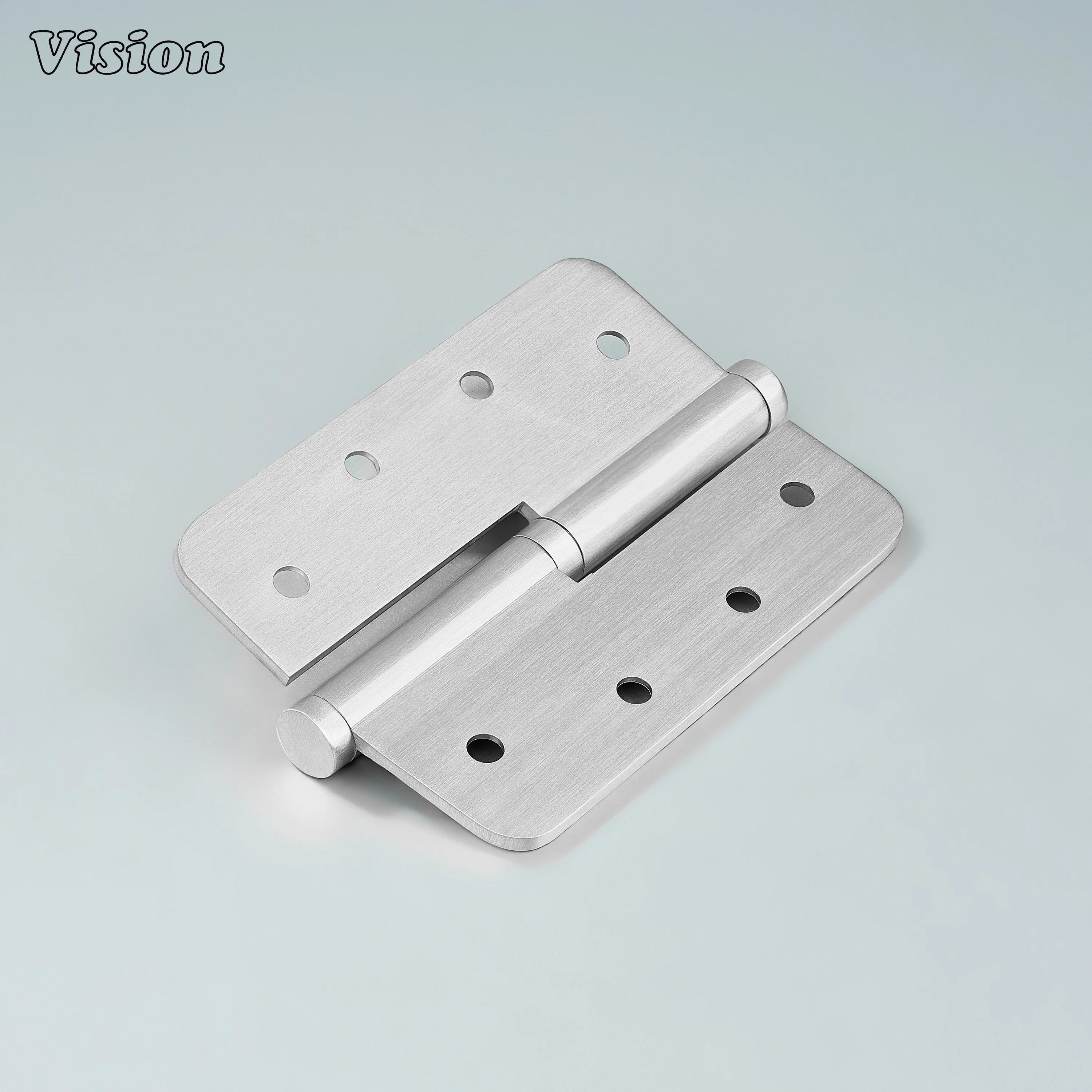 Rounded profile Silver brass detachable hinge for wardrobes and cabinet doors