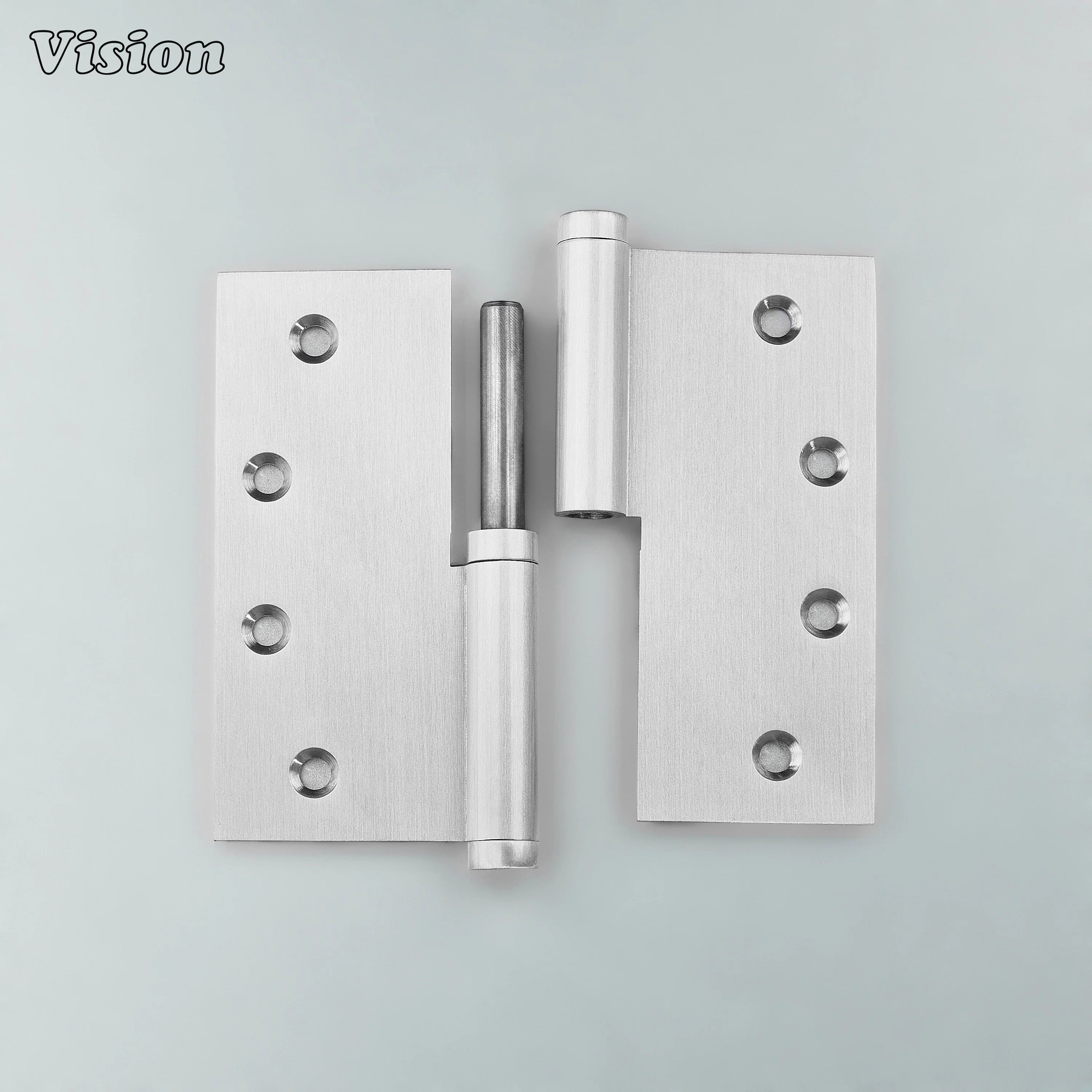 Lift-off style square door hinge in Silver finish for wardrobes