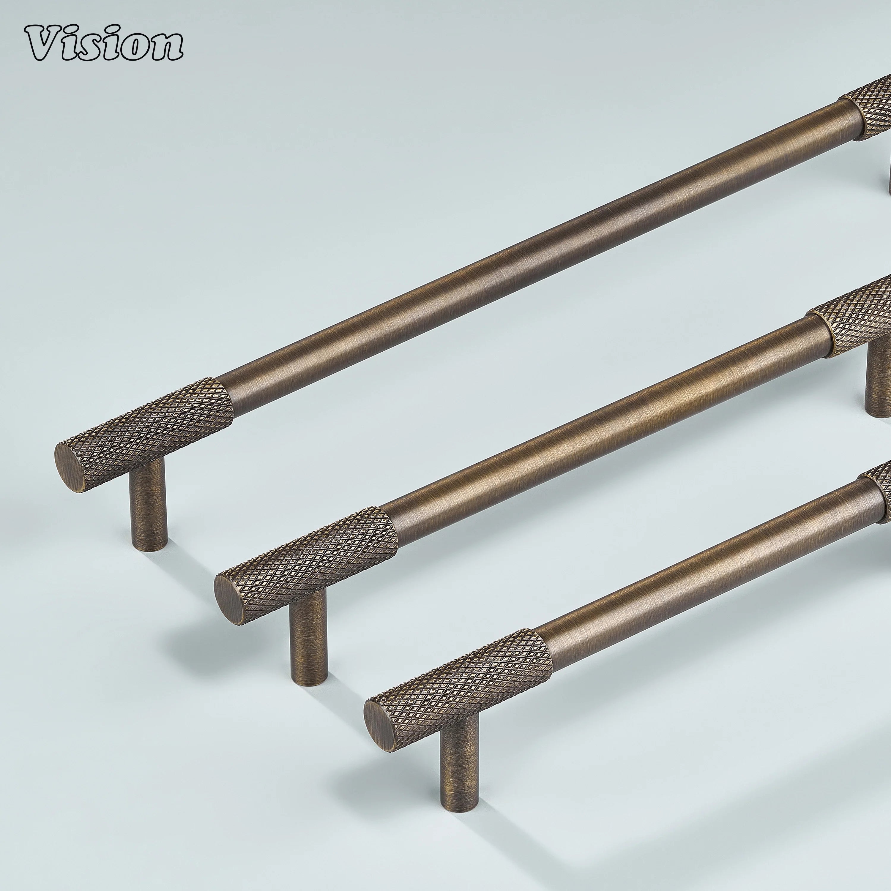 Antique Bronze textured knurled cabinet pull