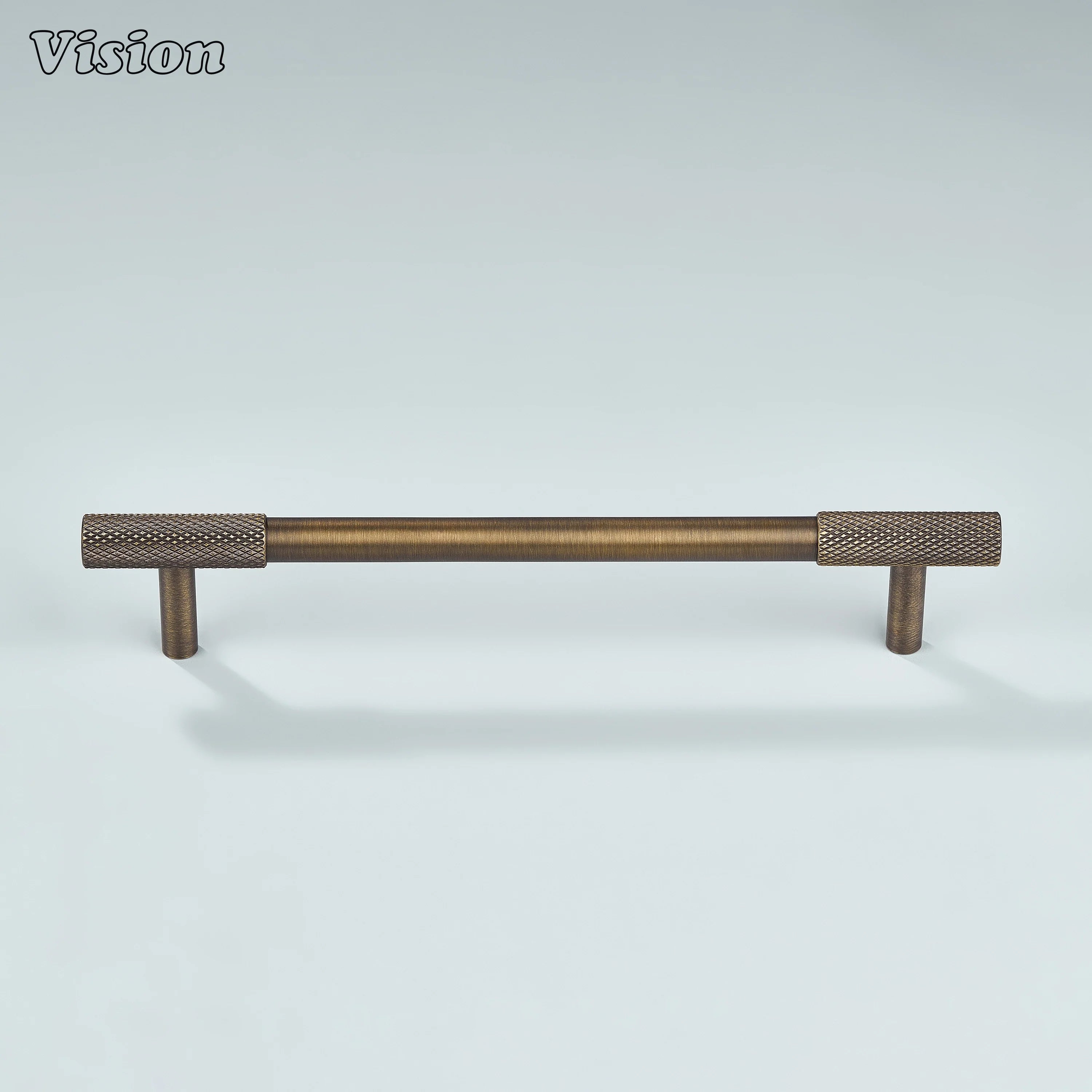 Modern Antique Bronze knurled handle front view