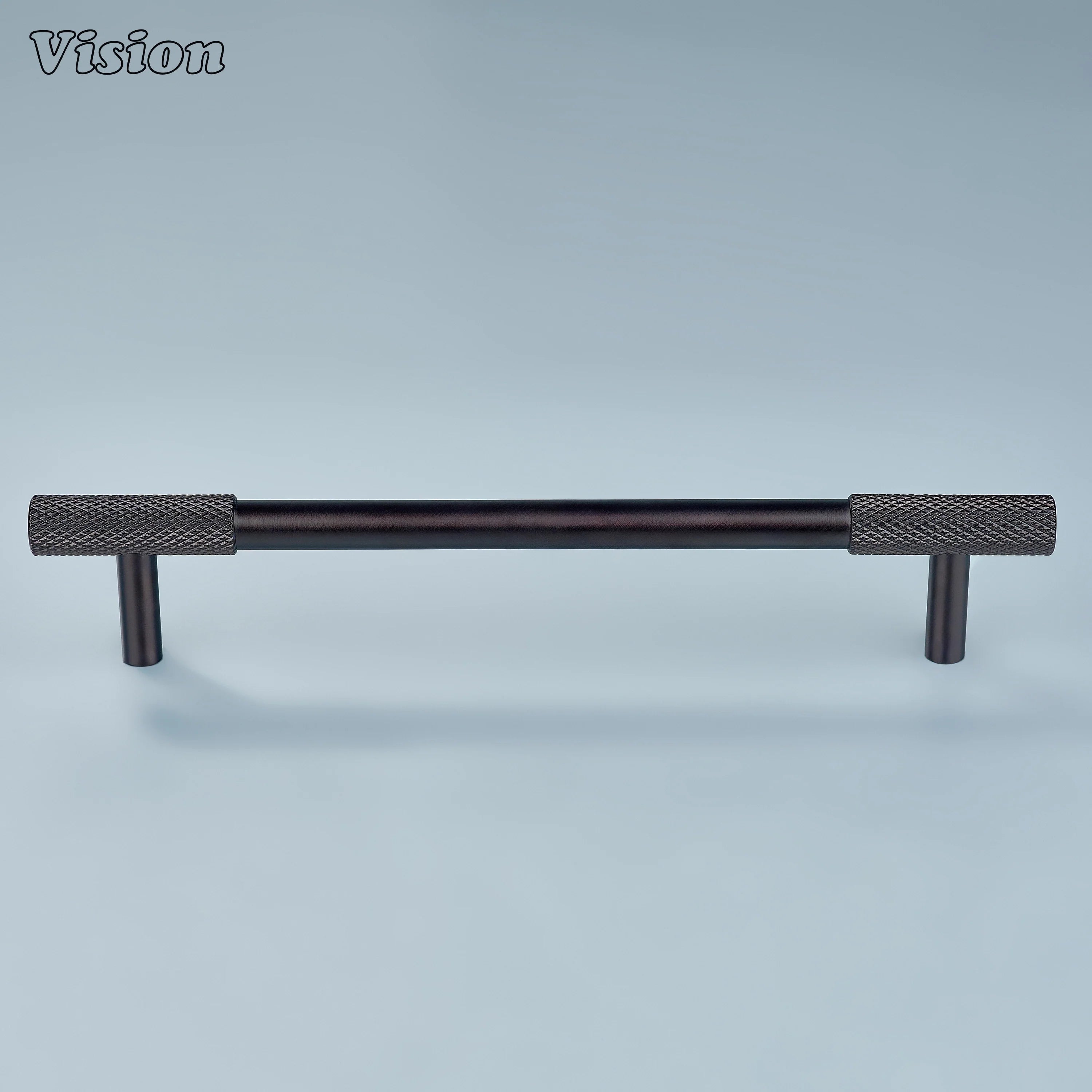 Modern Oil Rubbed Bronze knurled cabinet handle