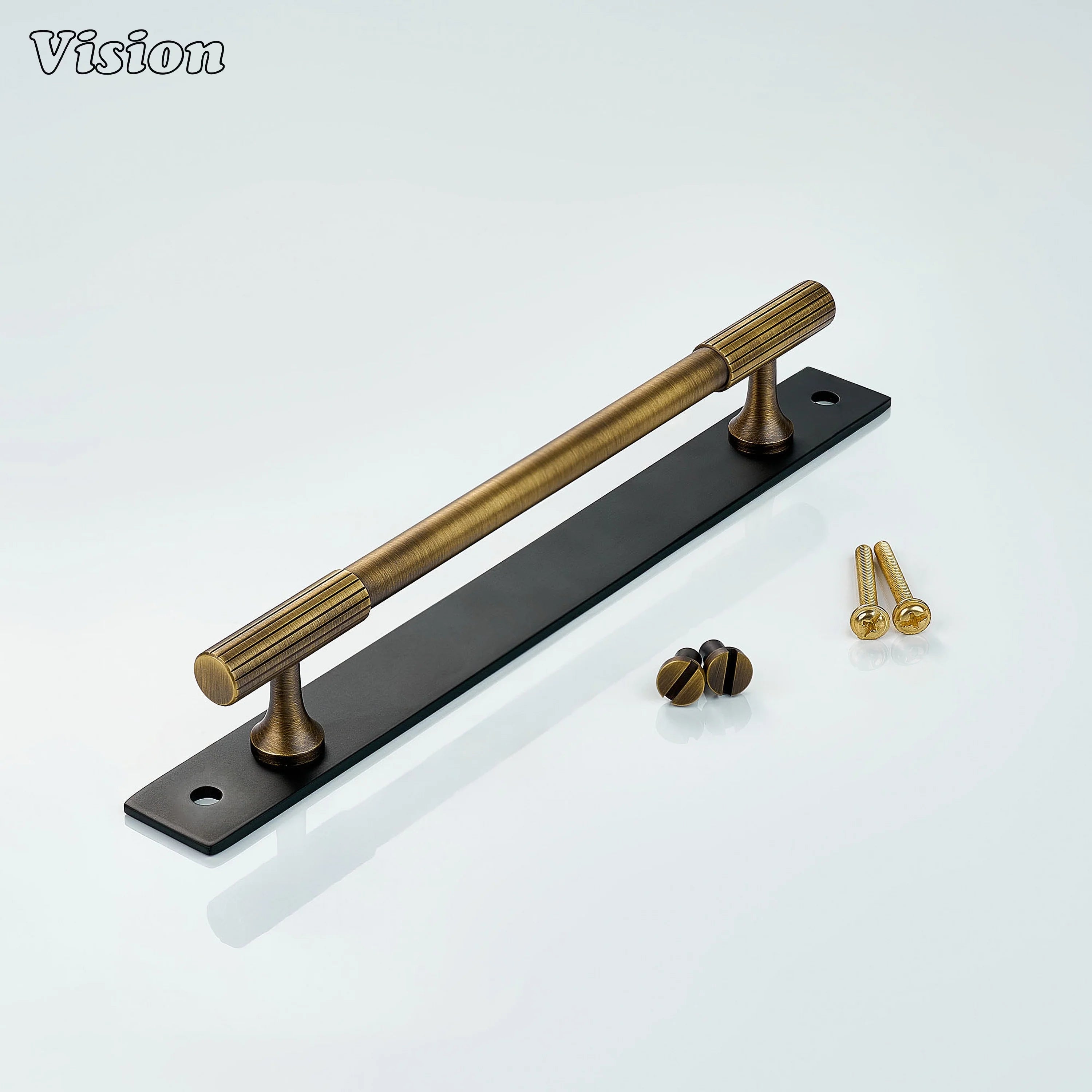 Antique Bronze and Black cabinet handle with straight bar form for kitchens