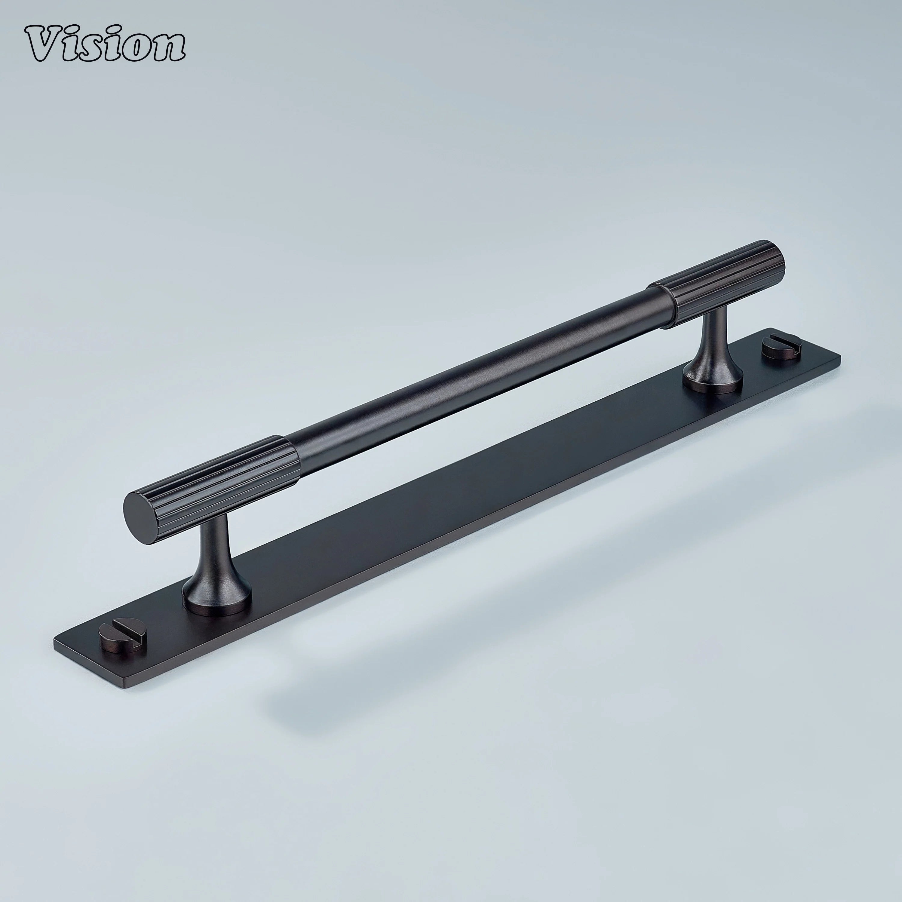Oil Rubbed Bronze cabinet handle featuring slim bar design for drawers