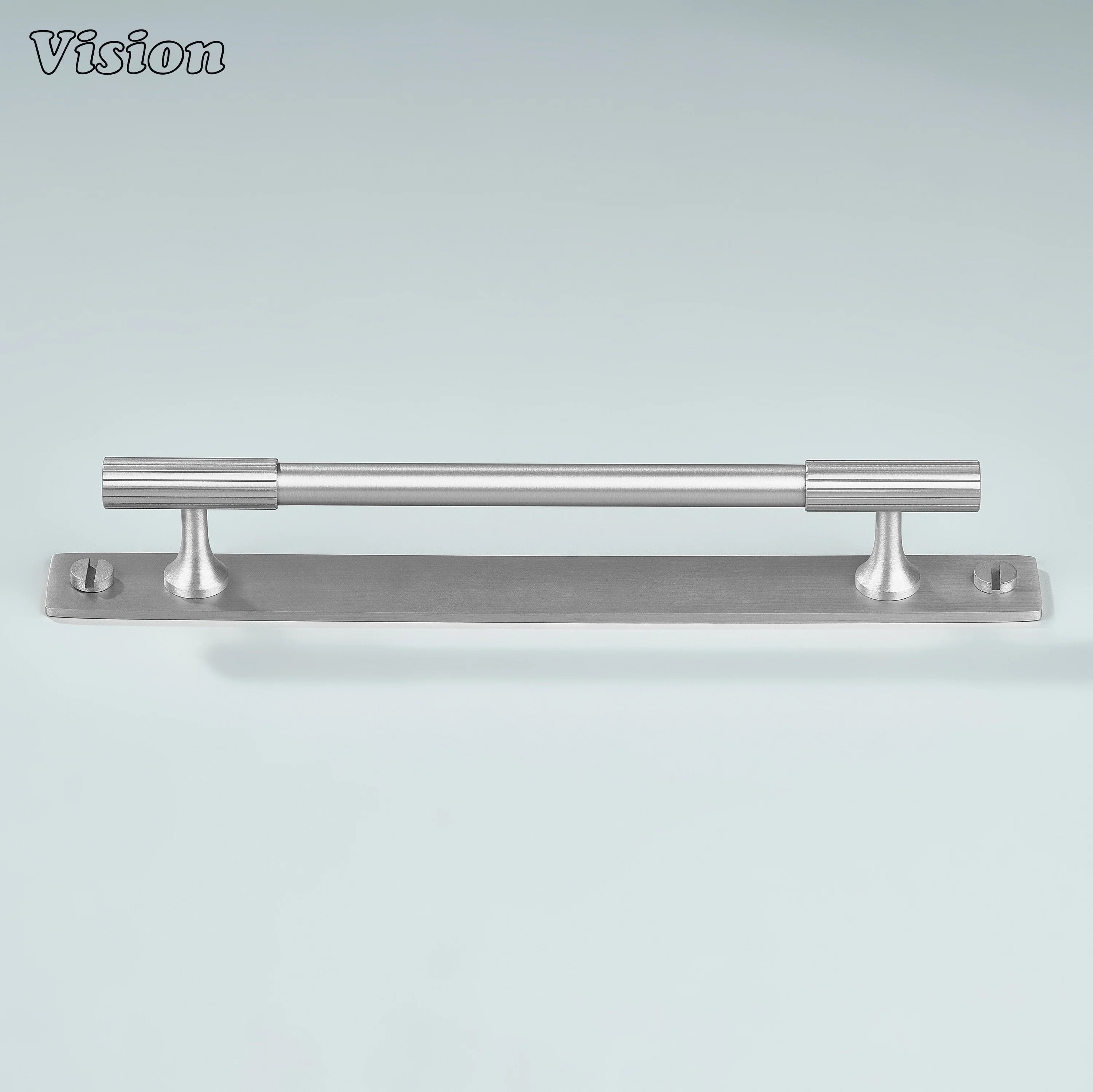 Brass Silver cabinet handle with linear detailing for furniture fittings