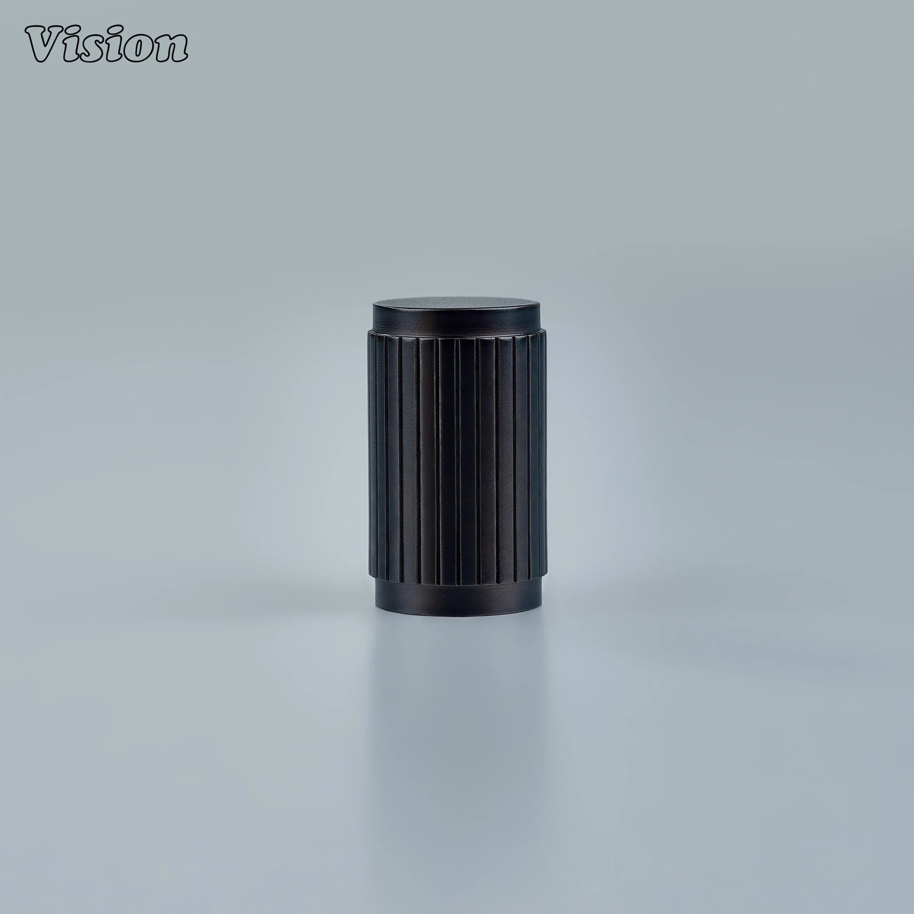 Linear knurled Oil Rubbed Bronze cabinet knob in solid brass for wardrobes