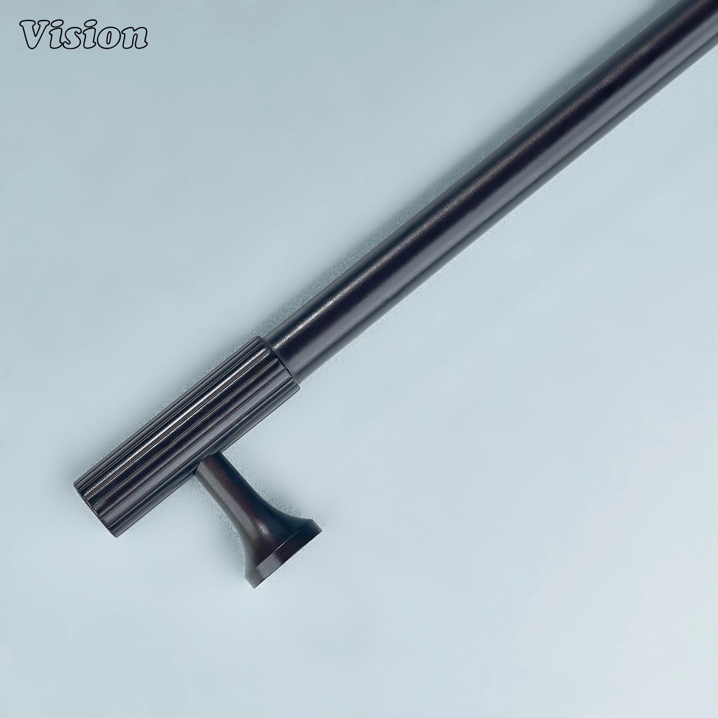 Stylish oil rubbed bronze handle with textured knurled ends for interior cabinetry.
