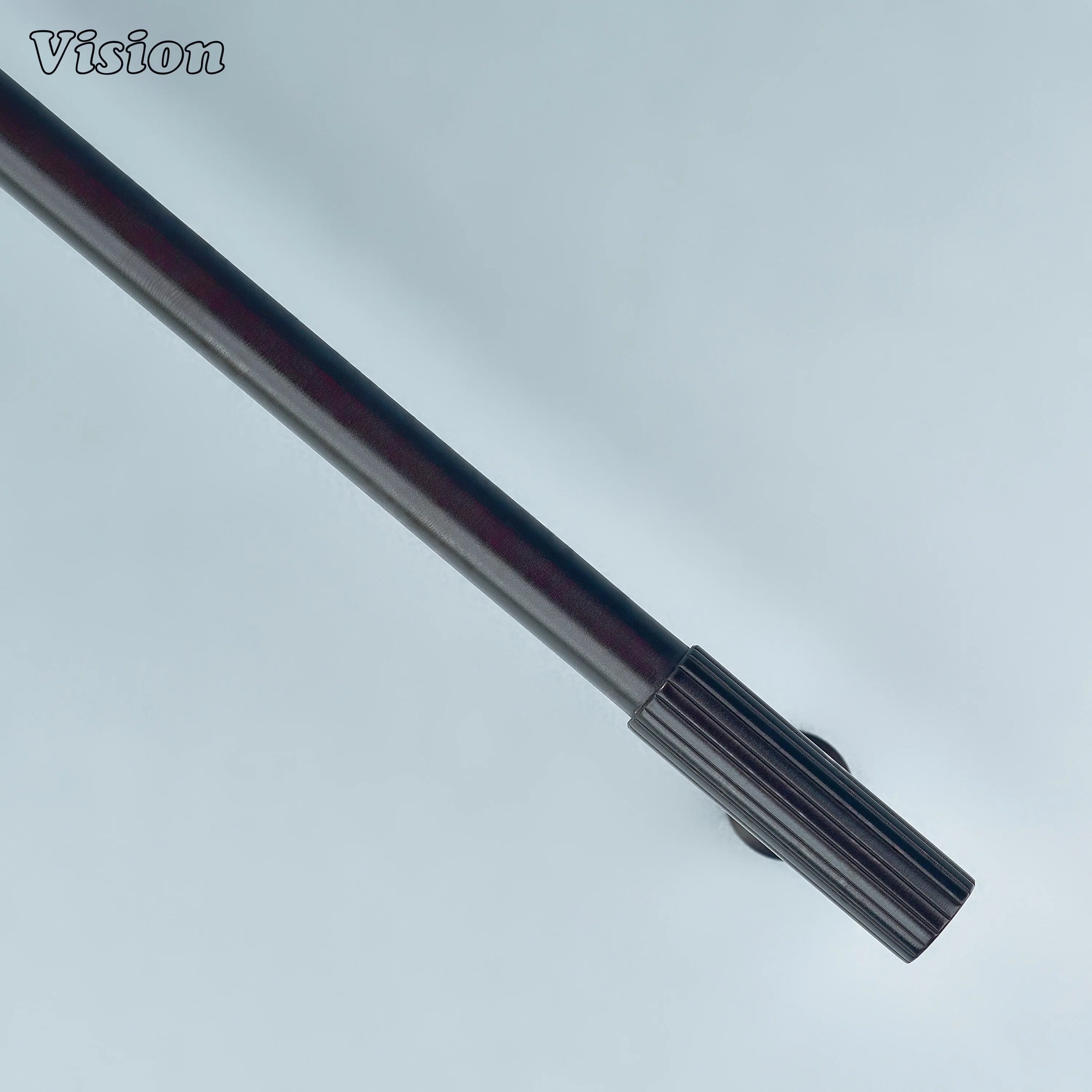 Premium oil rubbed bronze cabinet pull with linear-knurled accents.