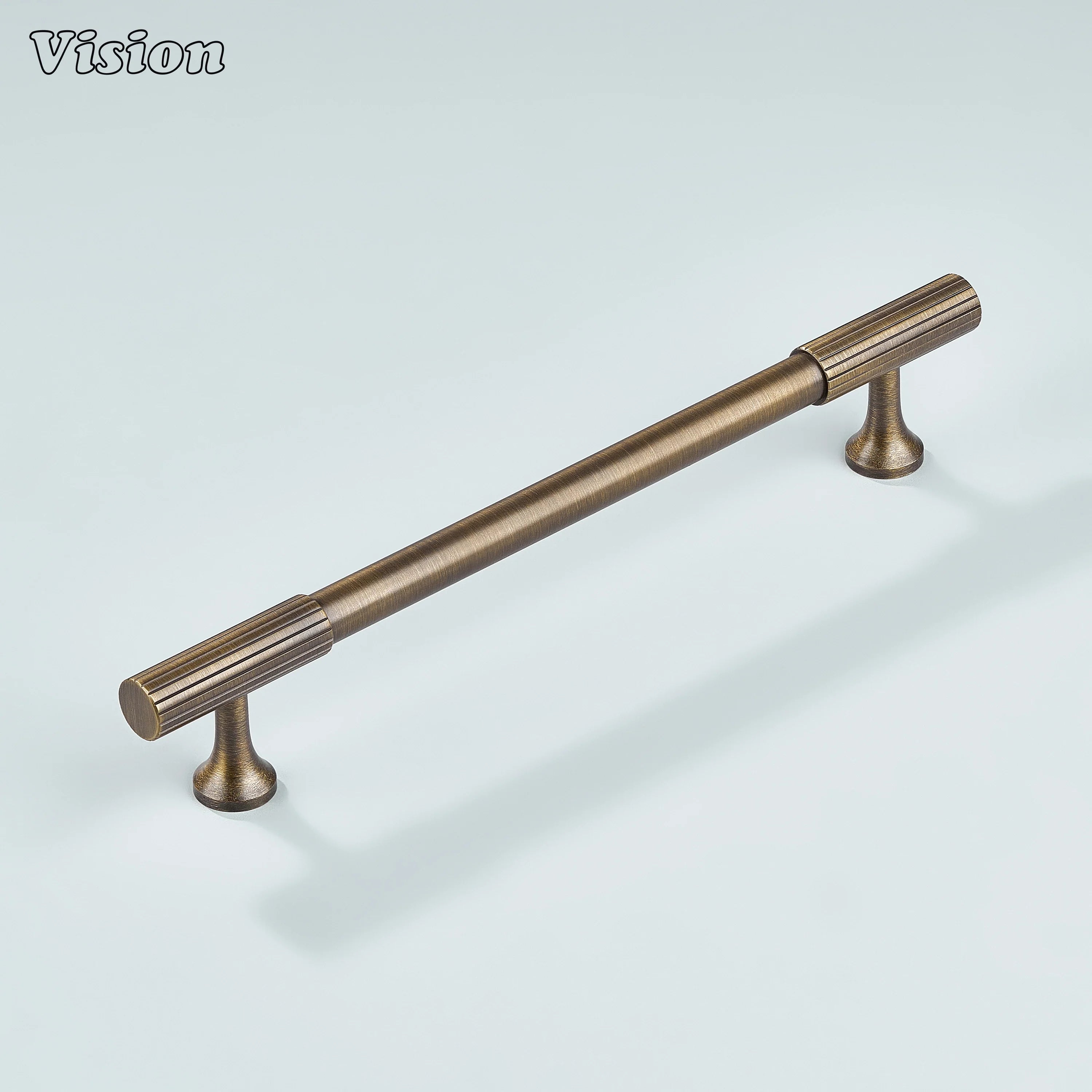 Antique bronze knurled cabinet handle for wardrobes, drawers, and kitchens.
