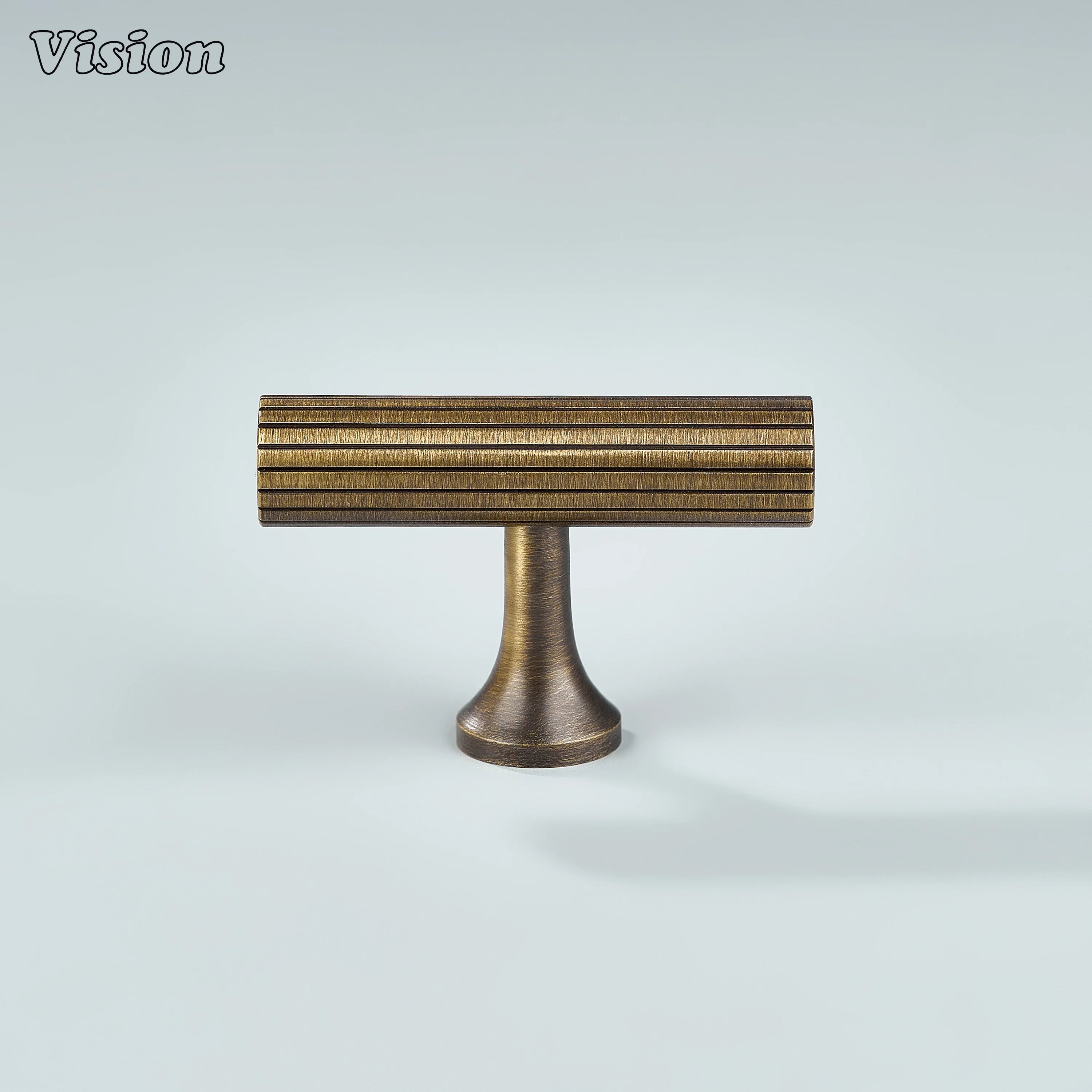 Classic antique bronze T-knob for furniture drawers.