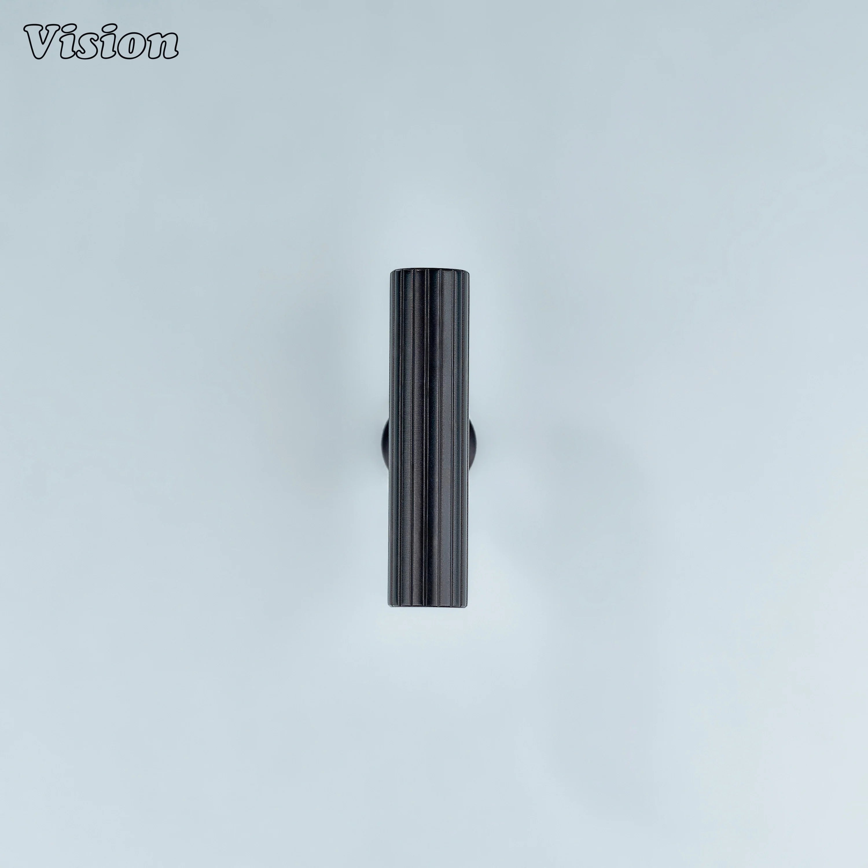 Oil rubbed bronze brass T-knob with linear knurling.