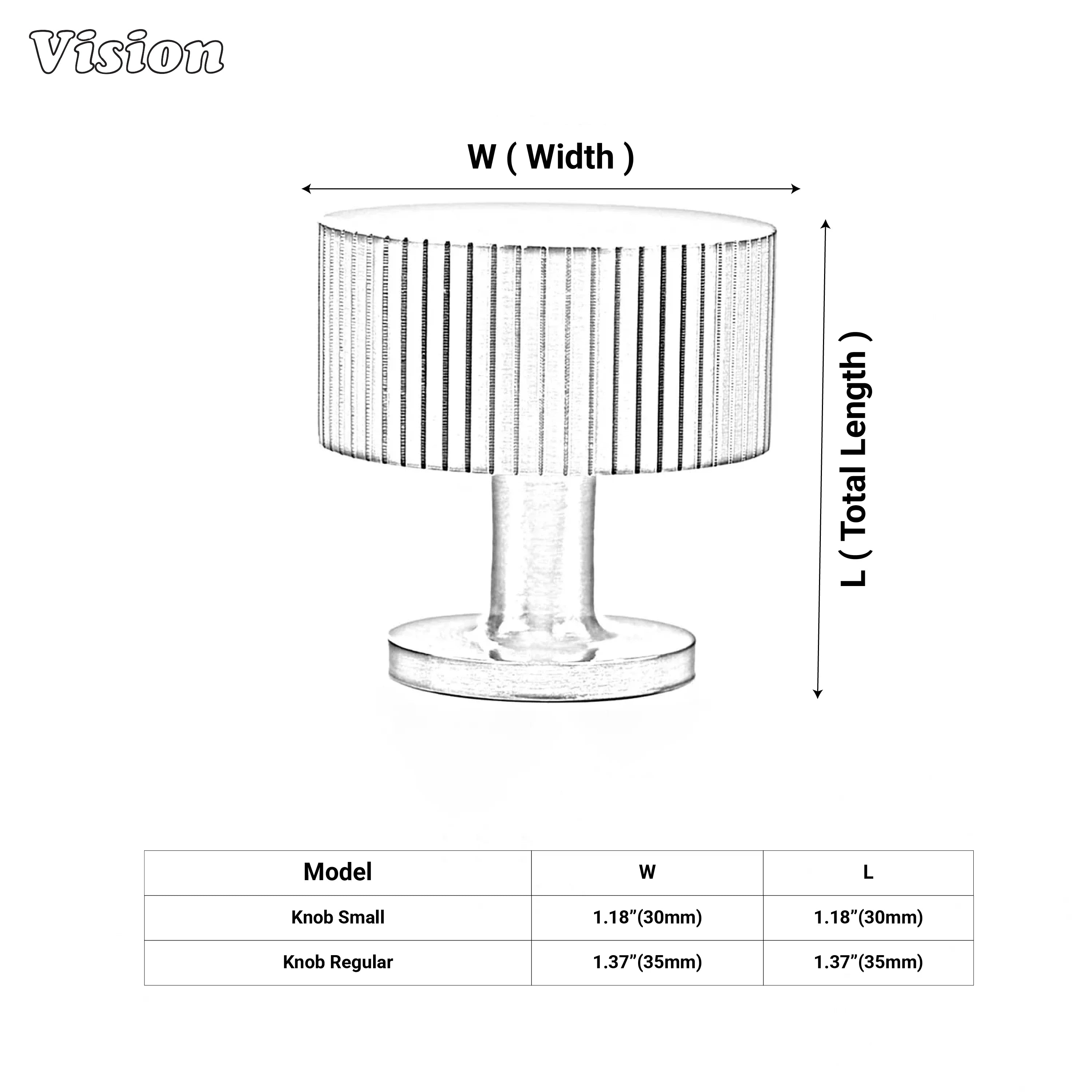Antique Bronze linear knurled round cabinet knob for cabinets, drawers, and wardrobes