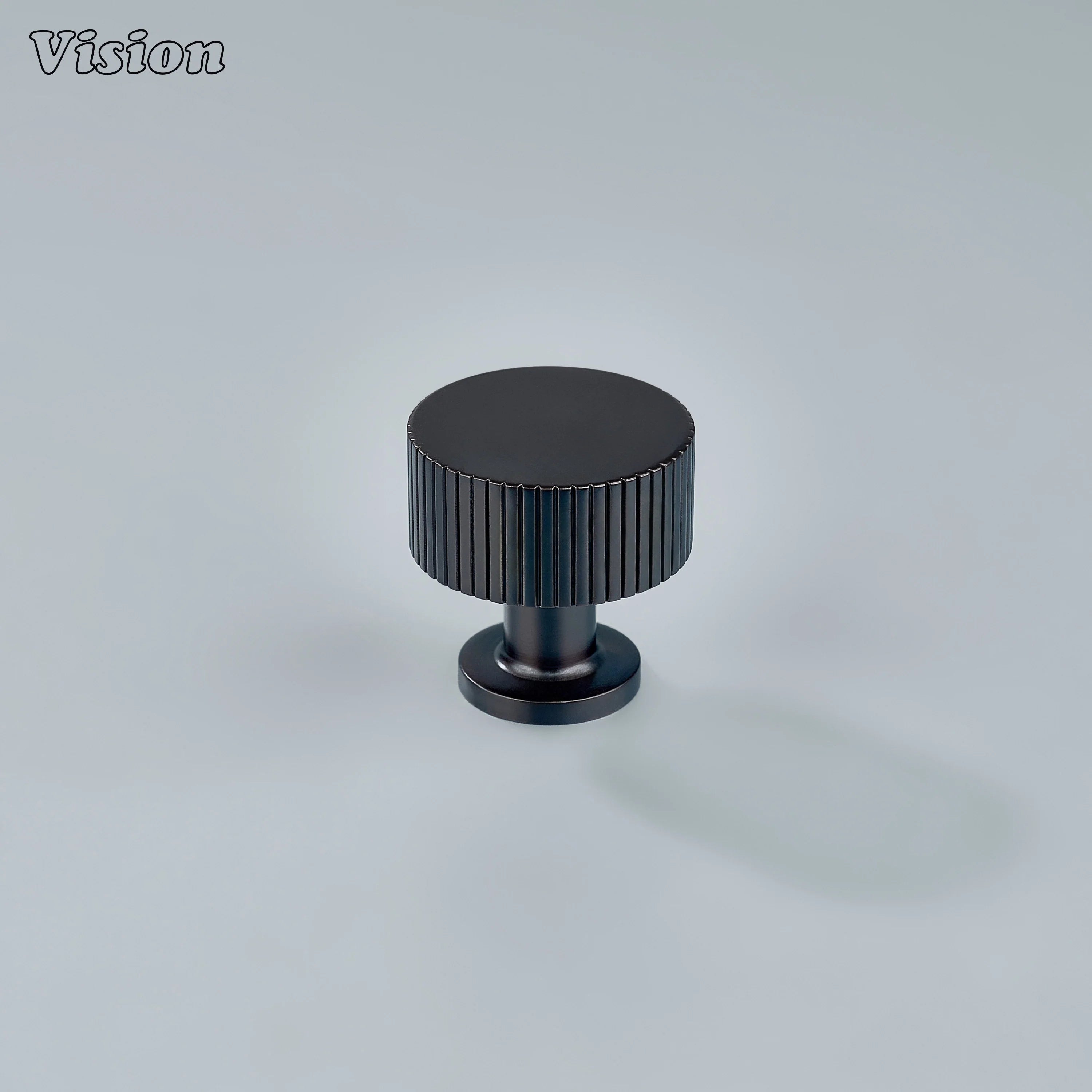 Oil Rubbed Bronze round cabinet knob featuring knurled detailing for drawers and furniture