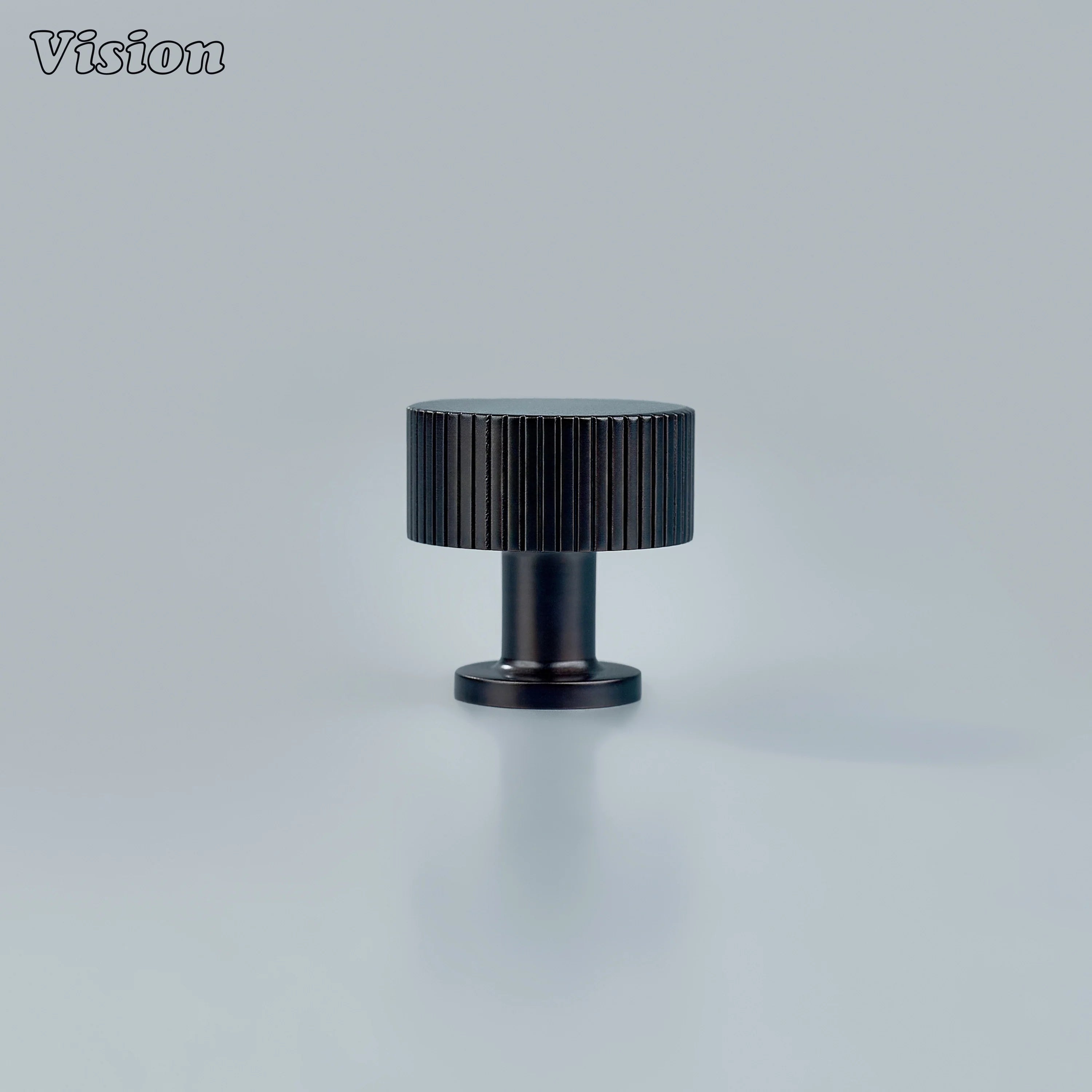 Oil Rubbed Bronze brass cabinet knob with linear knurled round grip for cabinets
