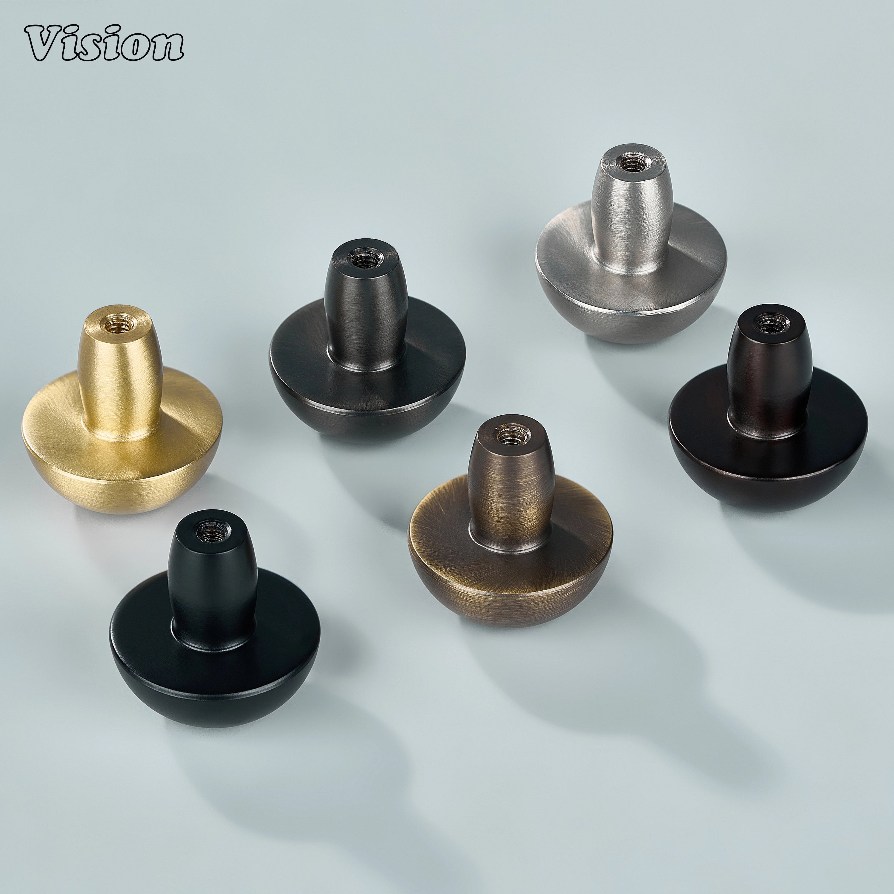 Modern Antique Bronze mushroom cabinet knob with curved dome top for cabinet drawers and vanities