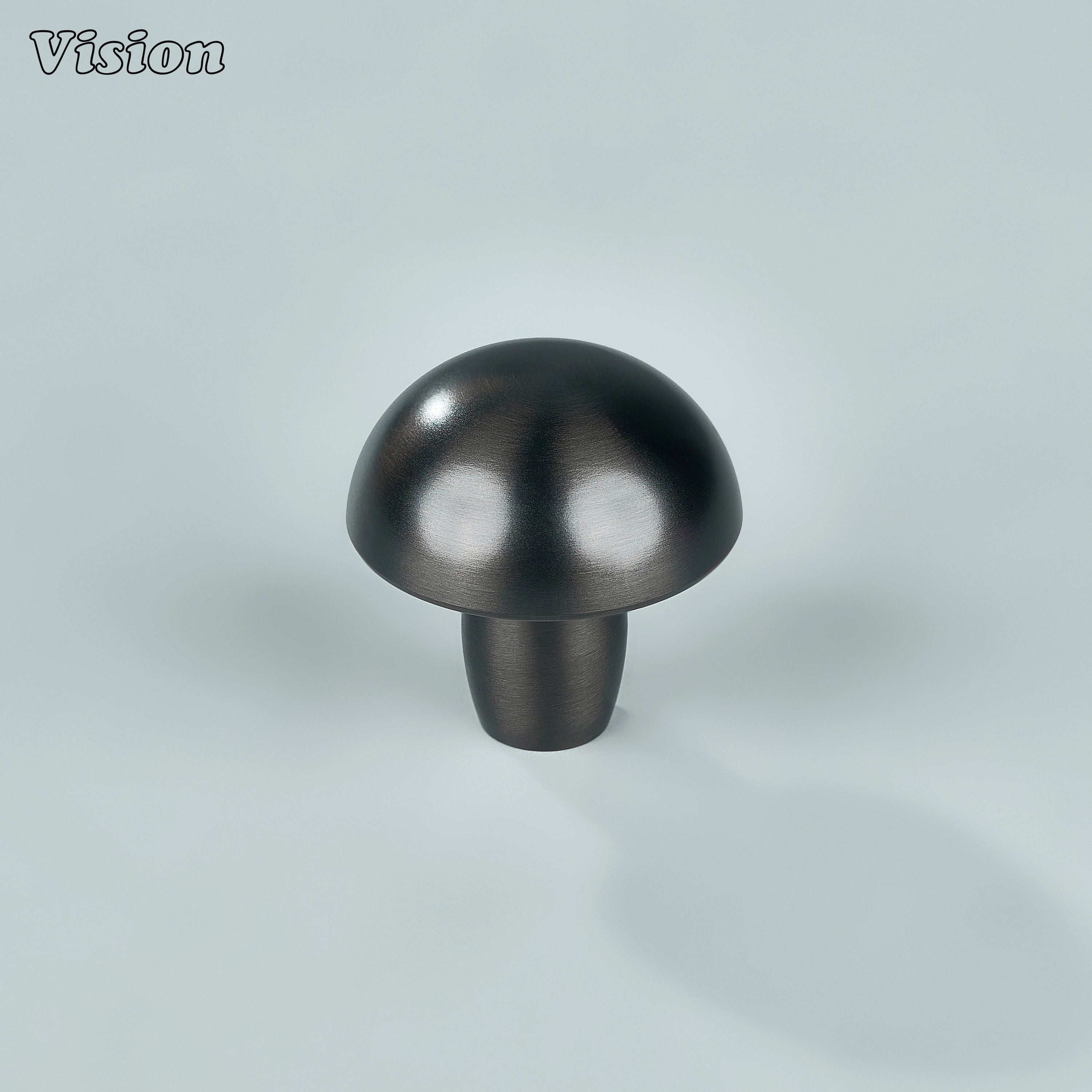 Premium Gunmetal cabinet knob with rounded mushroom top for kitchen cupboards and drawer cabinets