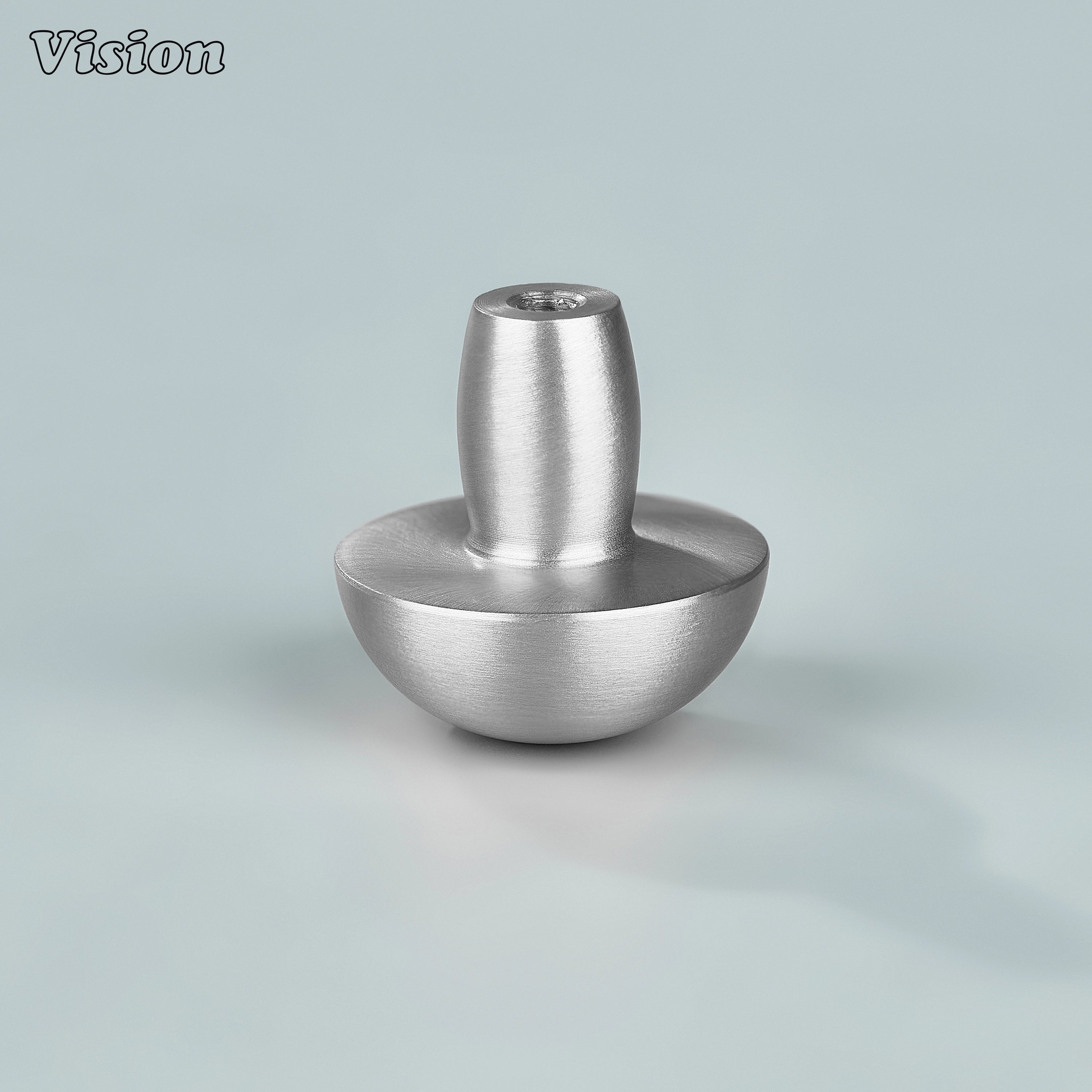 Silver mushroom cabinet knob with elegant satin detailing for cabinet drawers and wardrobe storage