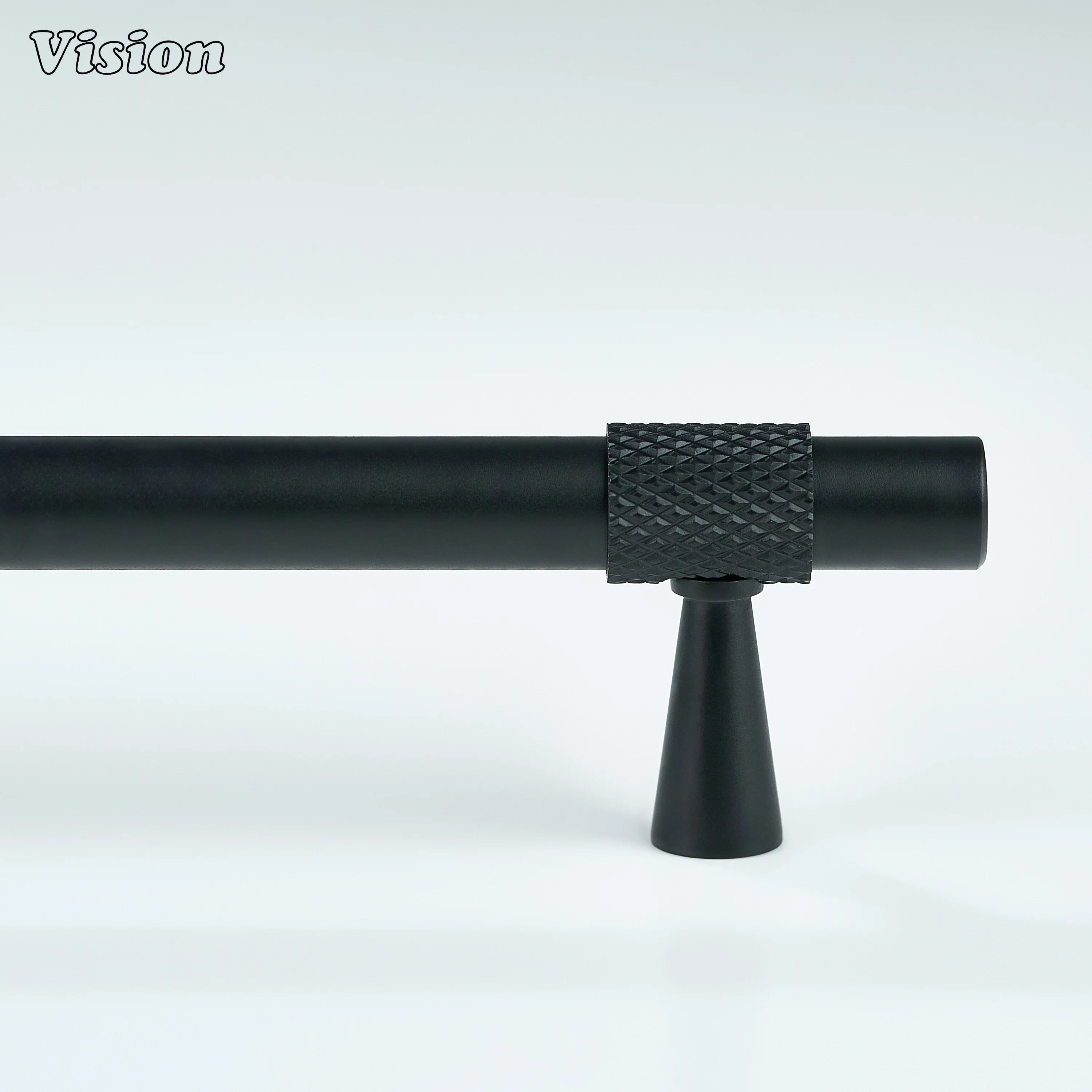 Contemporary Black cabinet handle with minimal profile for cabinets.