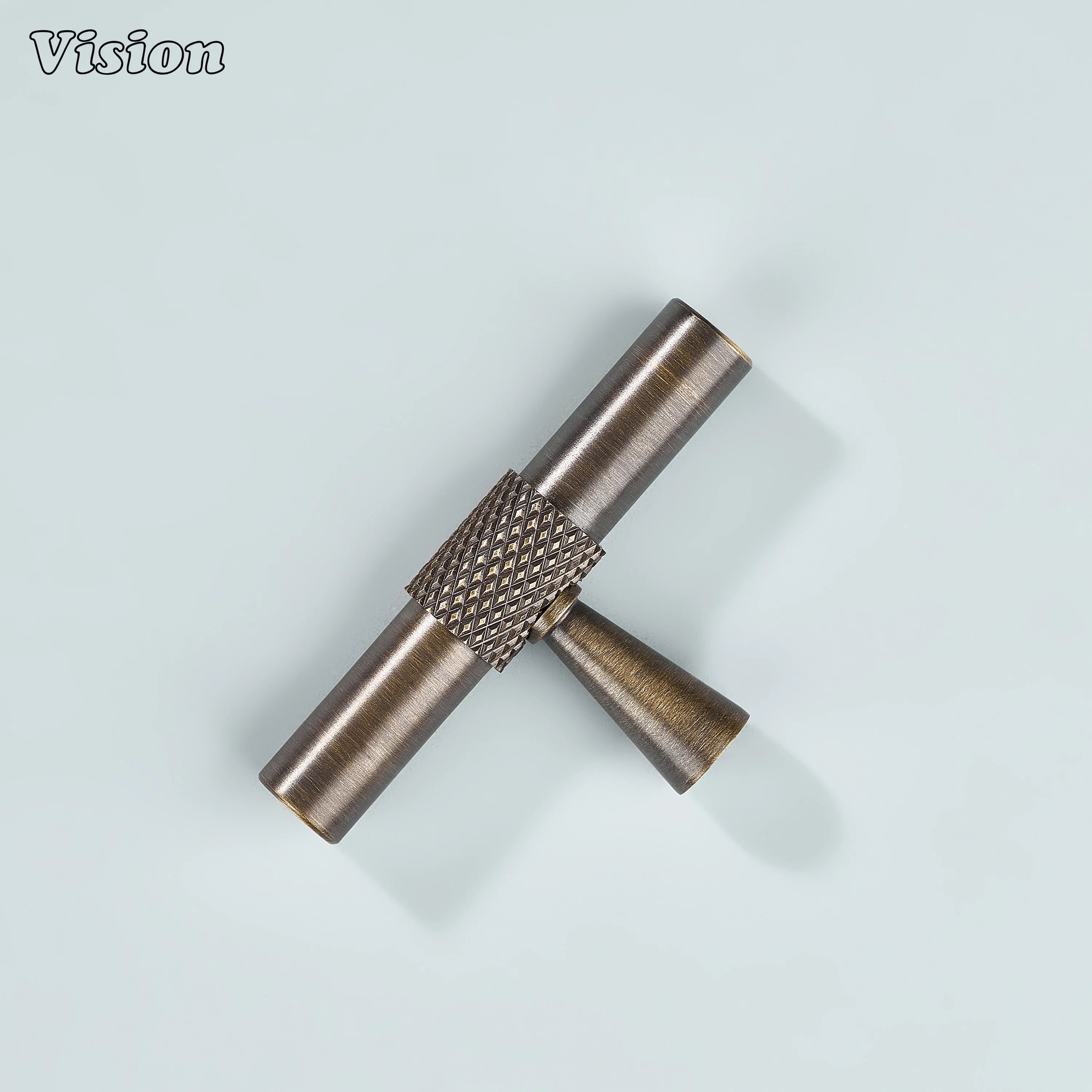 Premium brass T-Knob in antique bronze finish for modern cabinets.